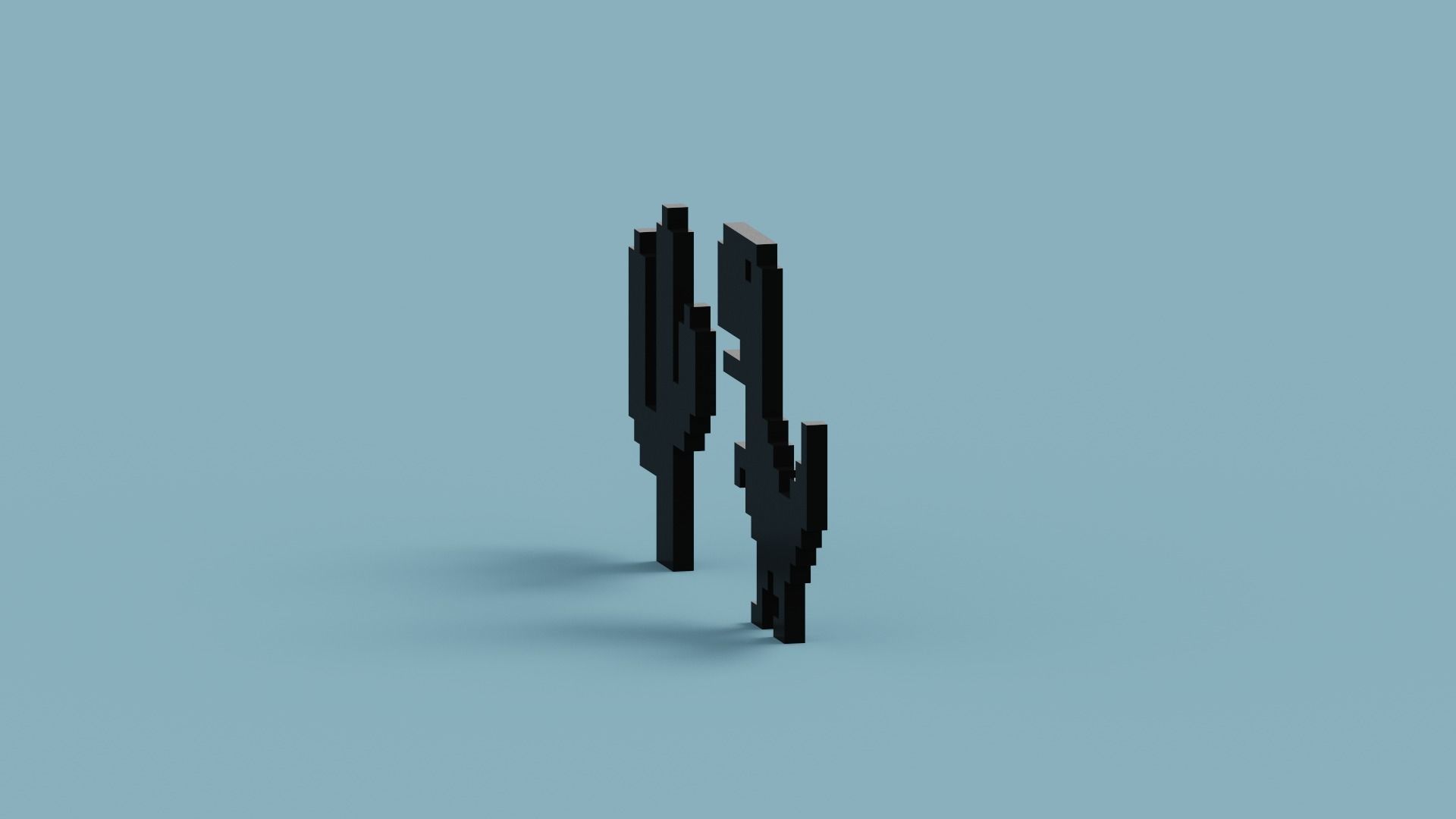 Pixel Dinosaur Low-poly 3D model_9