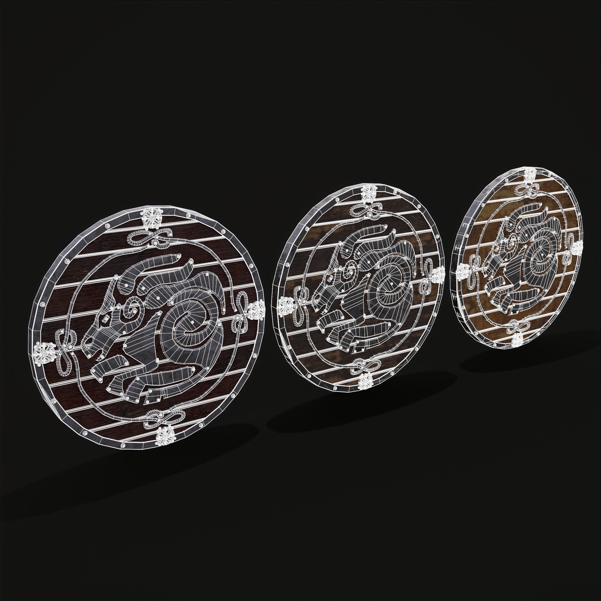 Nordic Night-Mare Shield  Low-poly 3D model_4