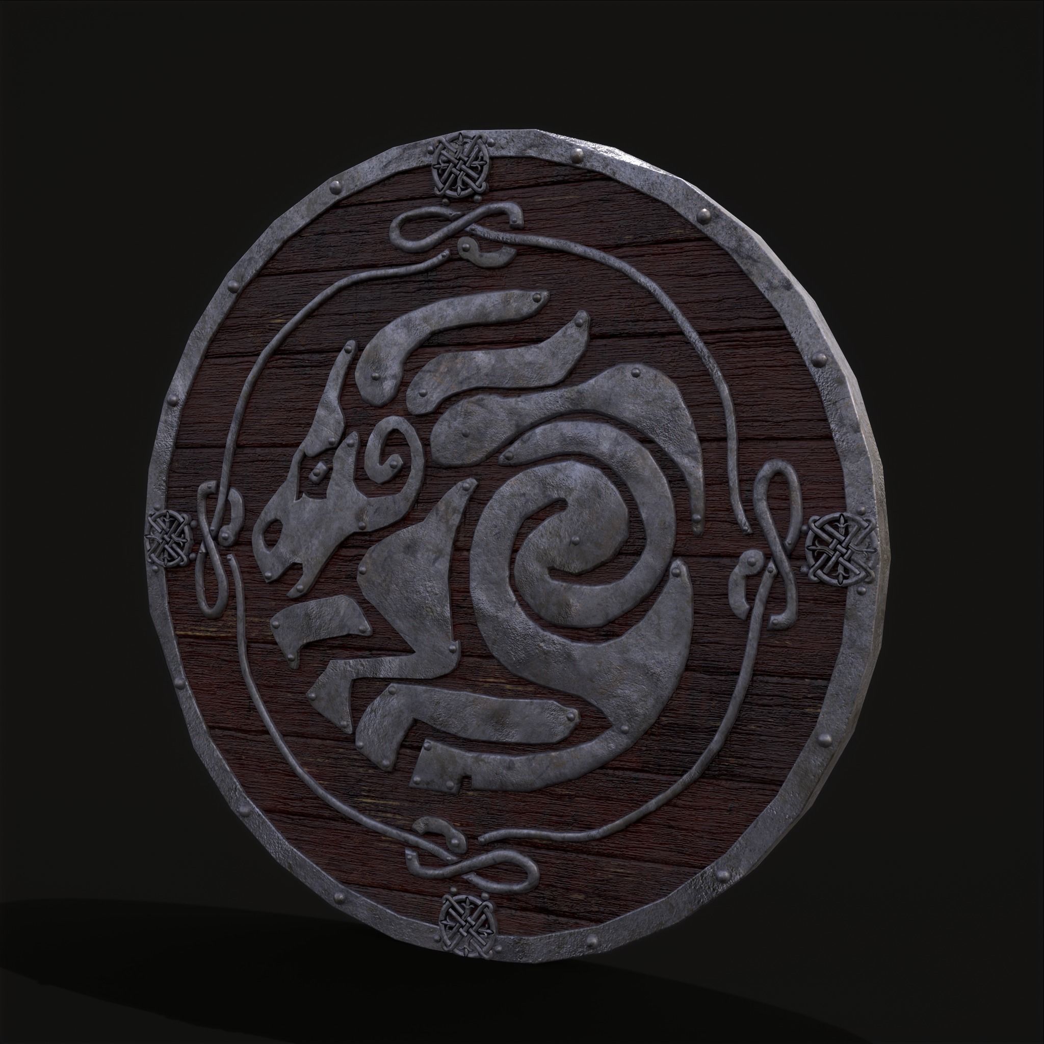 Nordic Night-Mare Shield  Low-poly 3D model_9