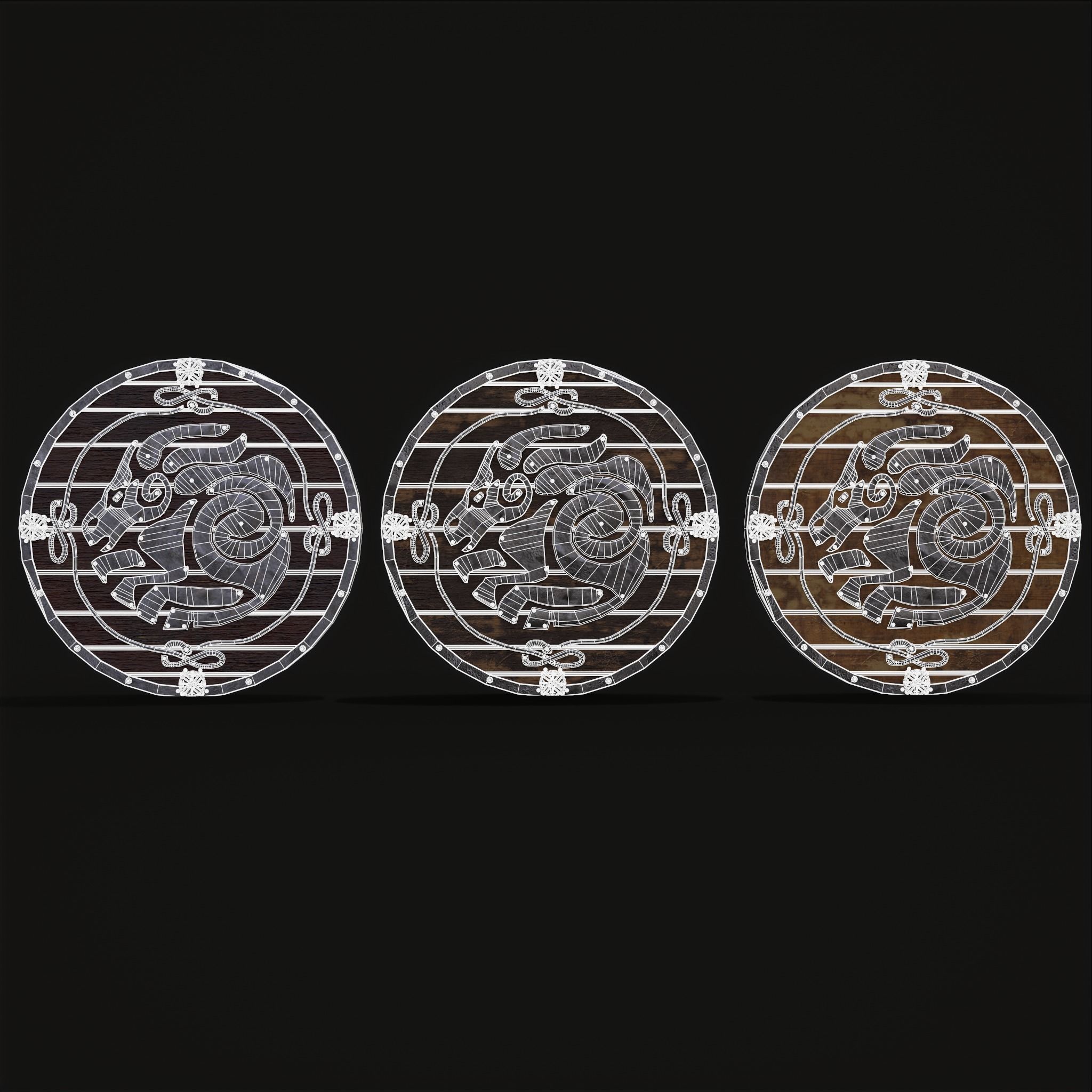 Nordic Night-Mare Shield  Low-poly 3D model_6