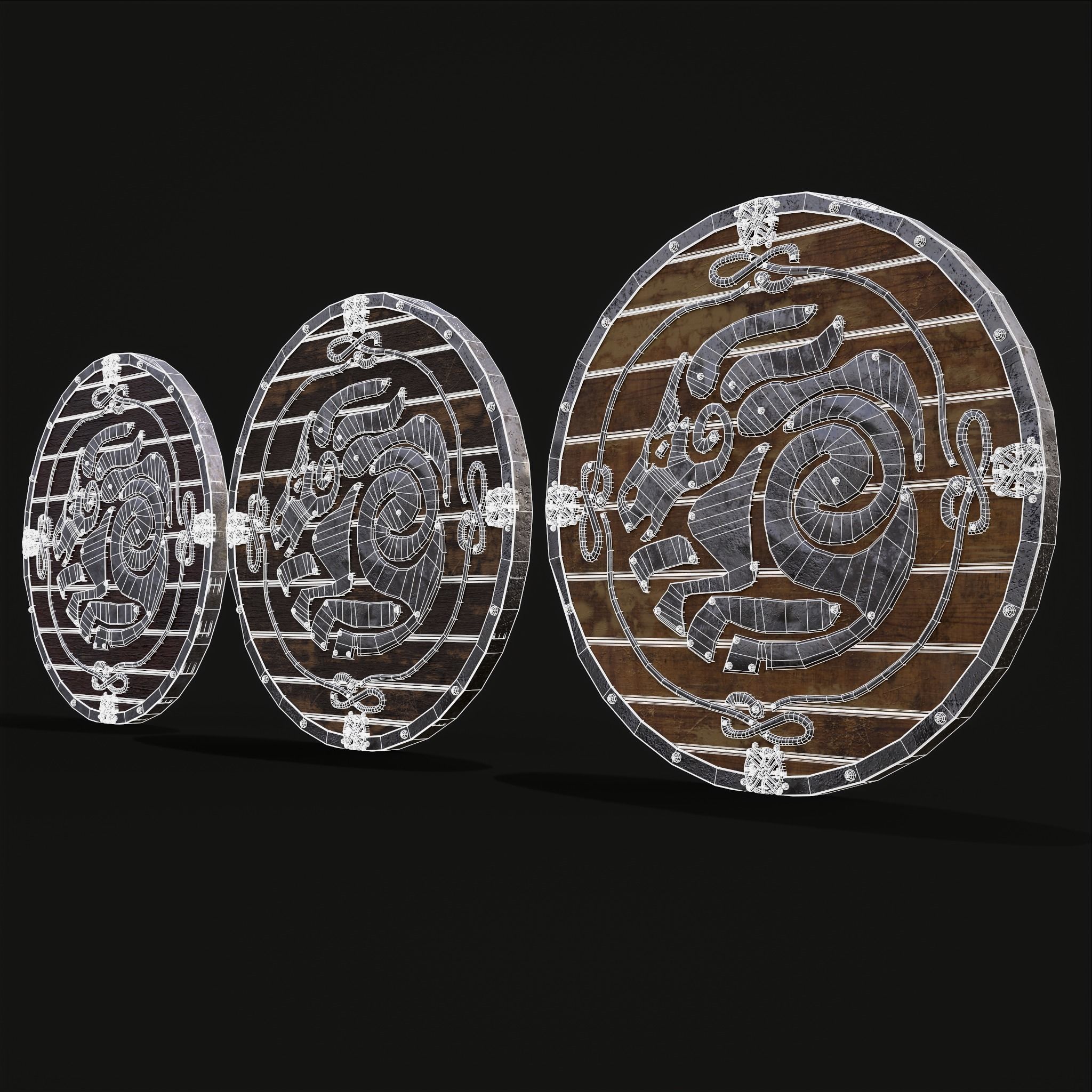 Nordic Night-Mare Shield  Low-poly 3D model_2