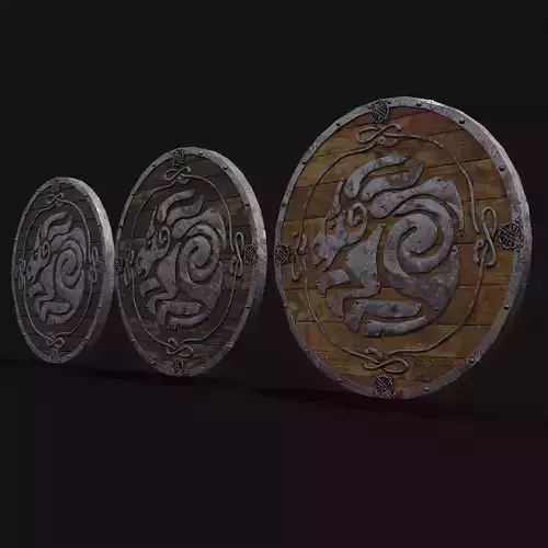 Nordic Night-Mare Shield  Low-poly 3D model