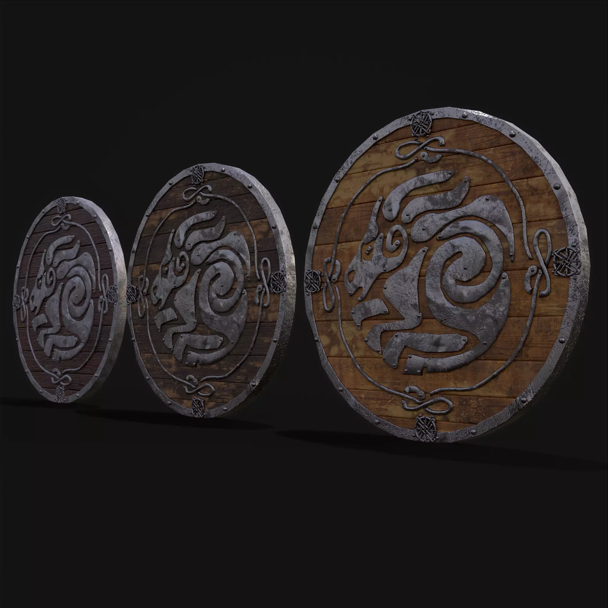 Nordic Night-Mare Shield  Low-poly 3D model_0