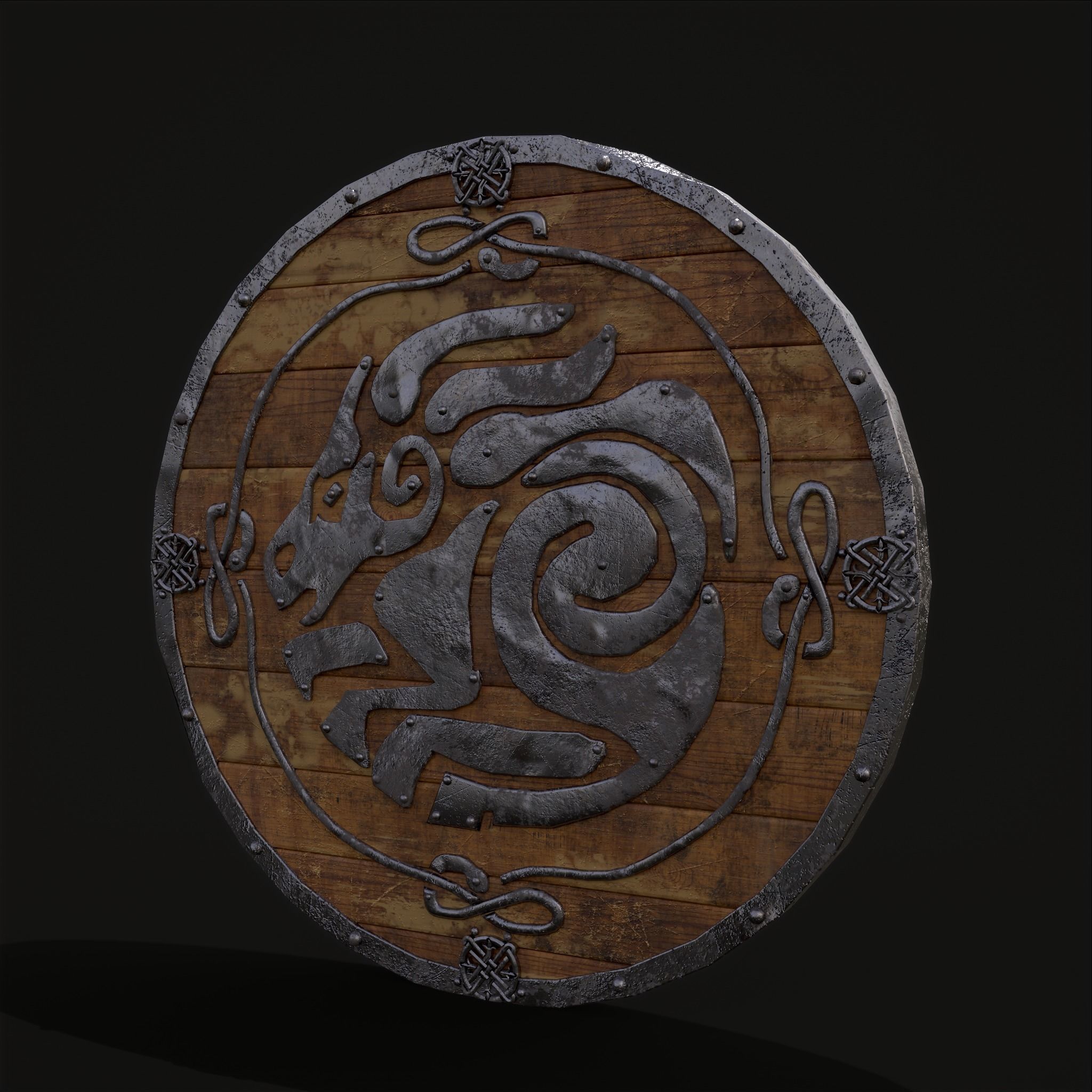 Nordic Night-Mare Shield  Low-poly 3D model_11