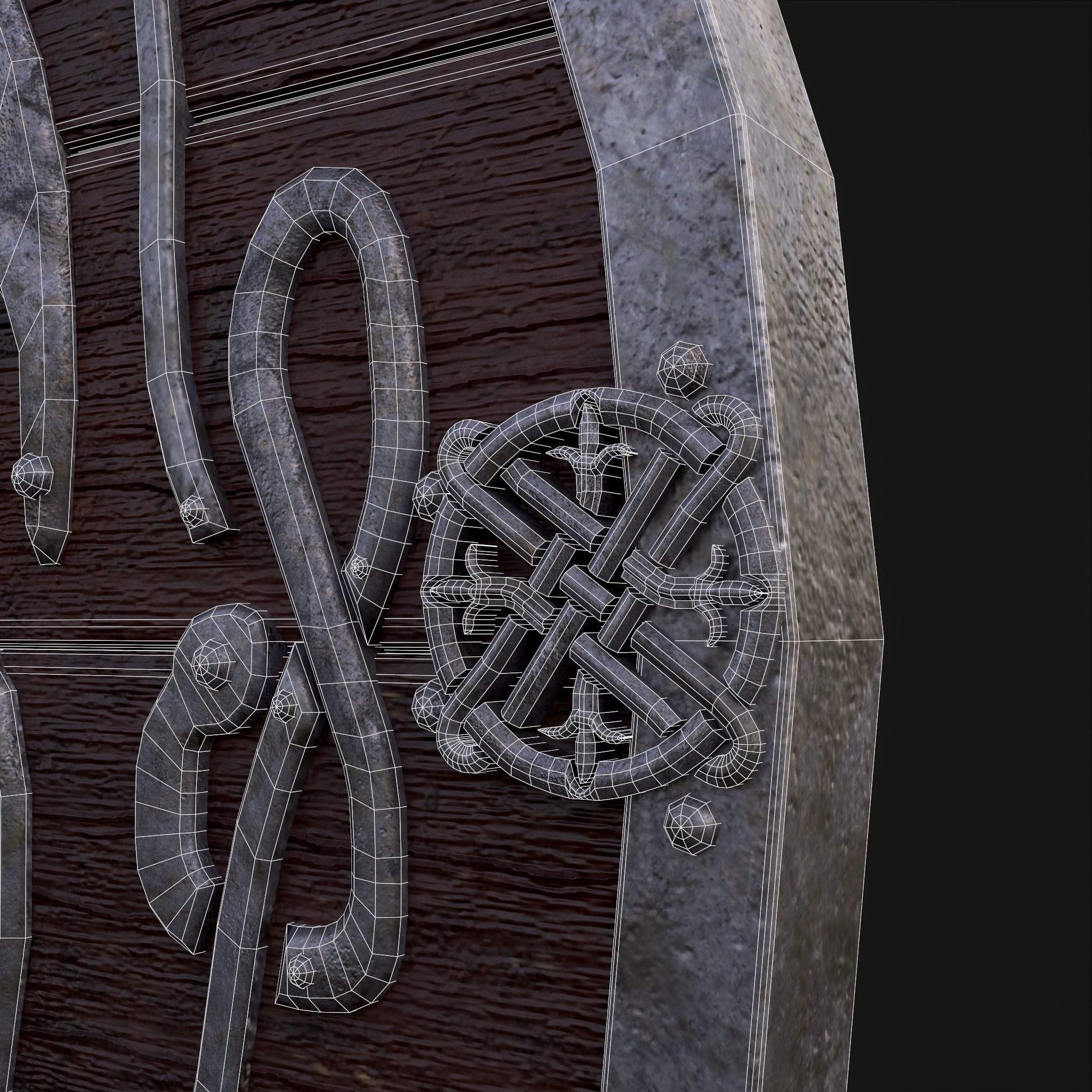 Nordic Night-Mare Shield  Low-poly 3D model_18