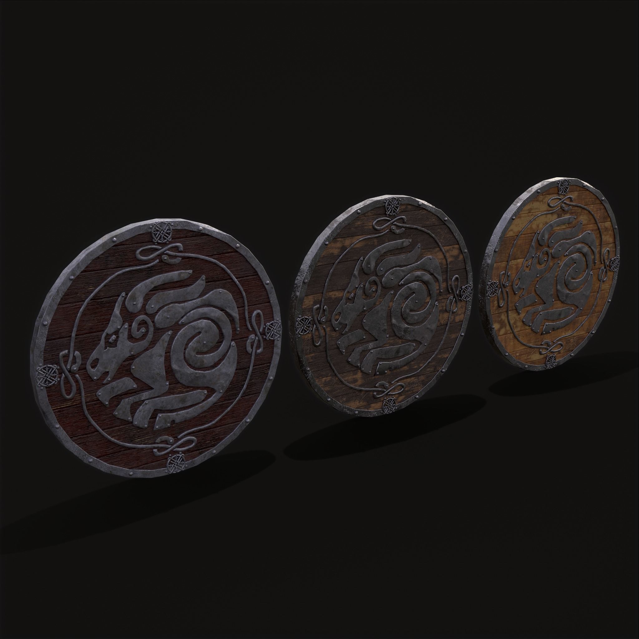 Nordic Night-Mare Shield  Low-poly 3D model_3