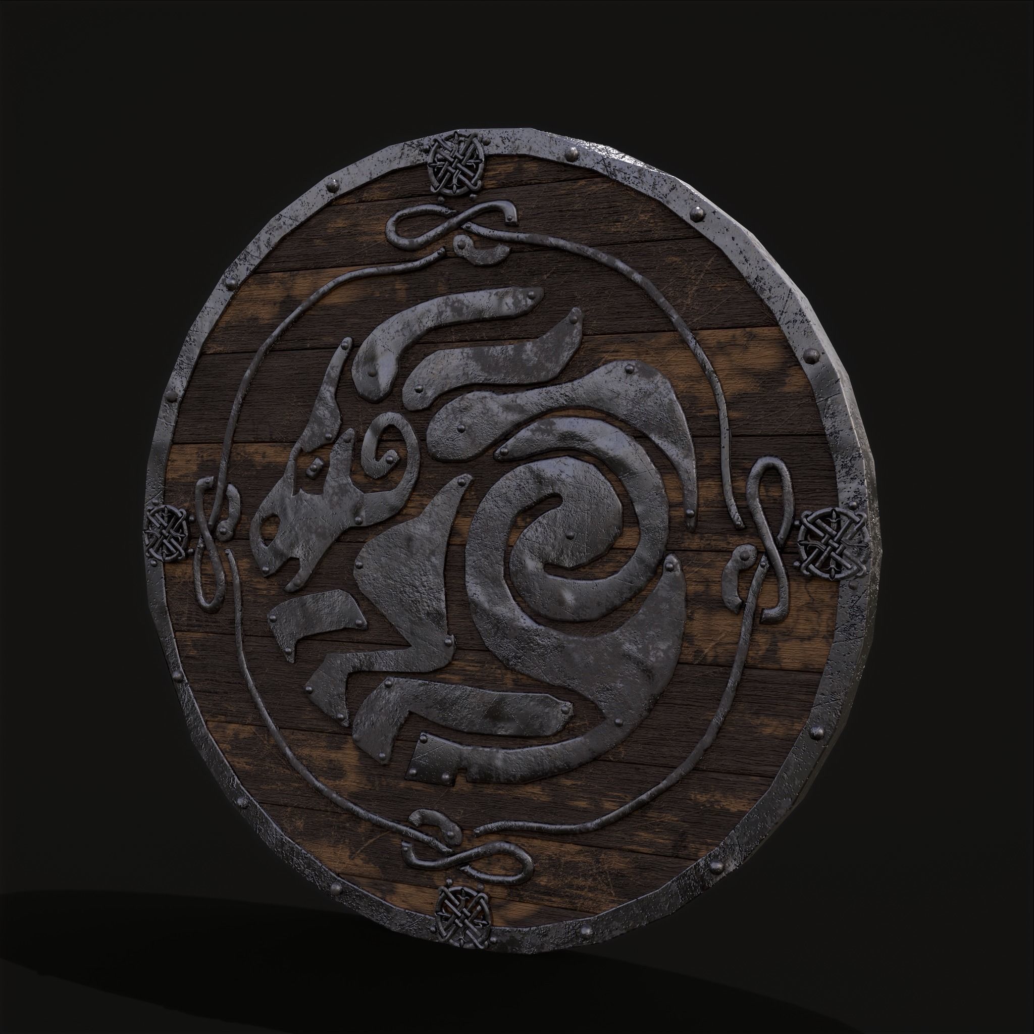 Nordic Night-Mare Shield  Low-poly 3D model_10