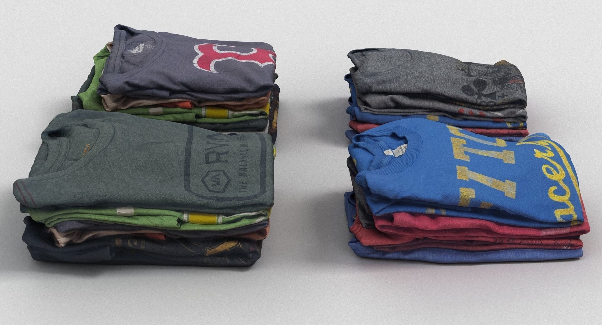 T-Shirt Collection stack of t-shirts 3D model_1