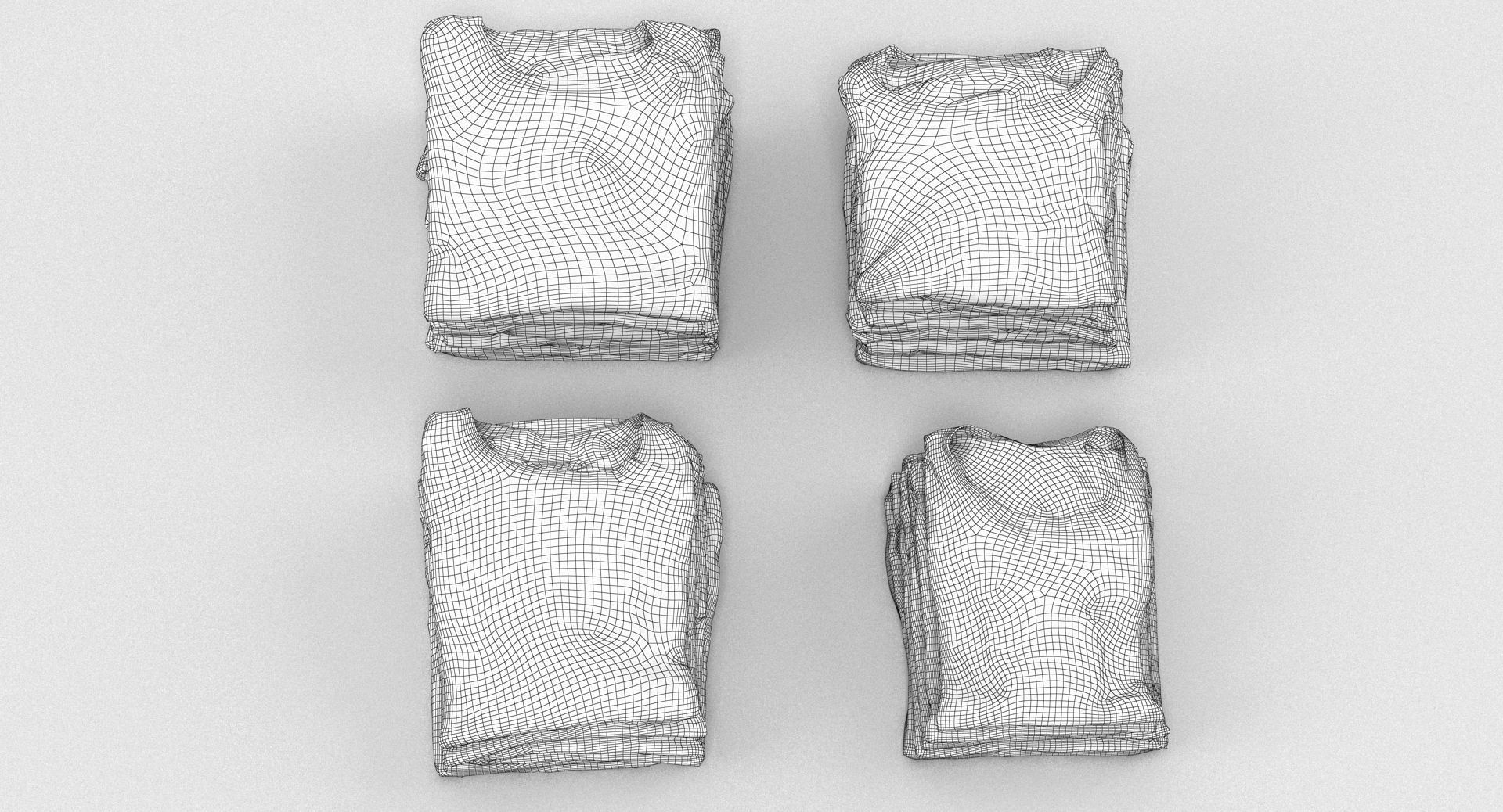 T-Shirt Collection stack of t-shirts 3D model_5