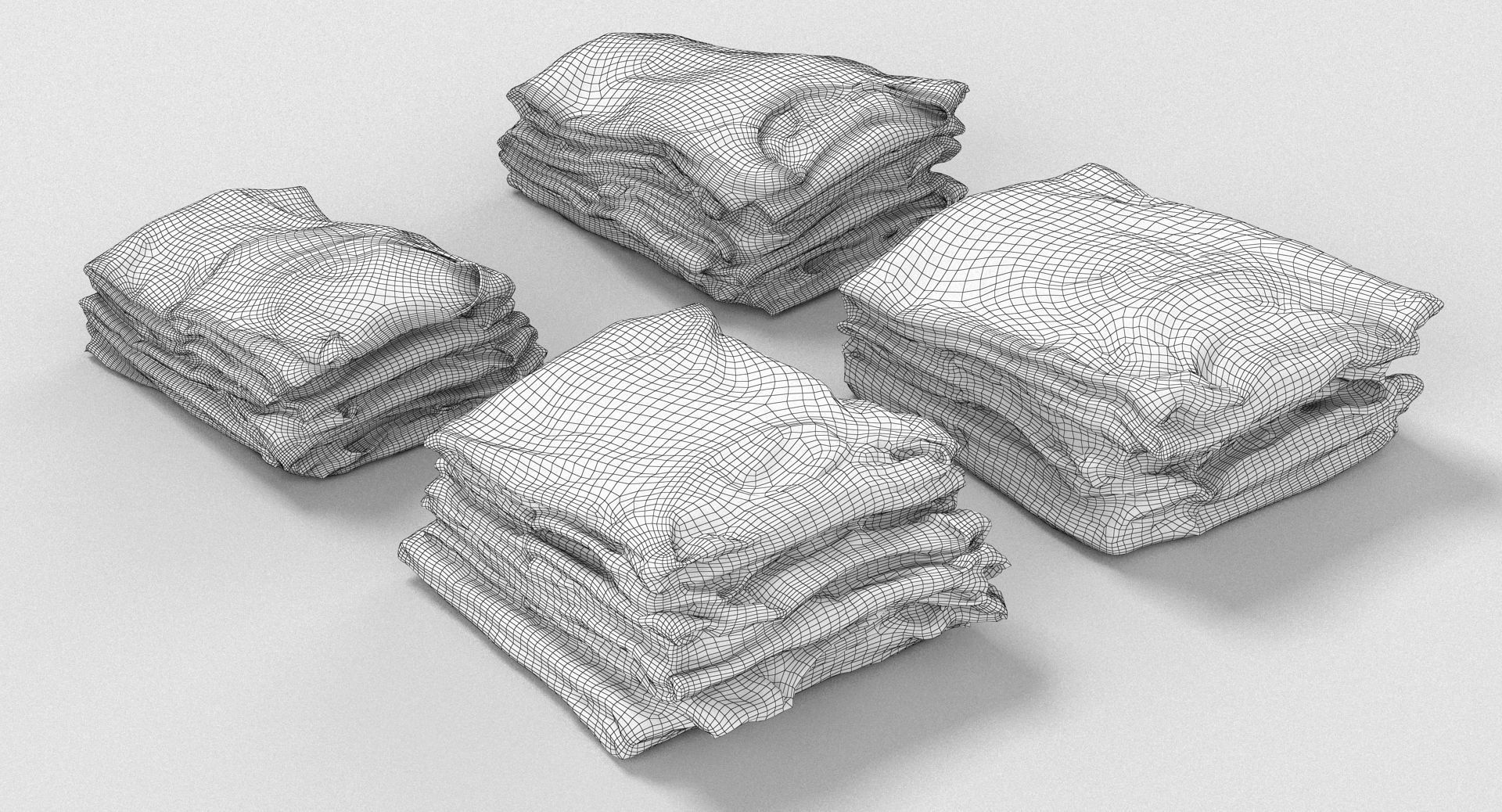 T-Shirt Collection stack of t-shirts 3D model_6