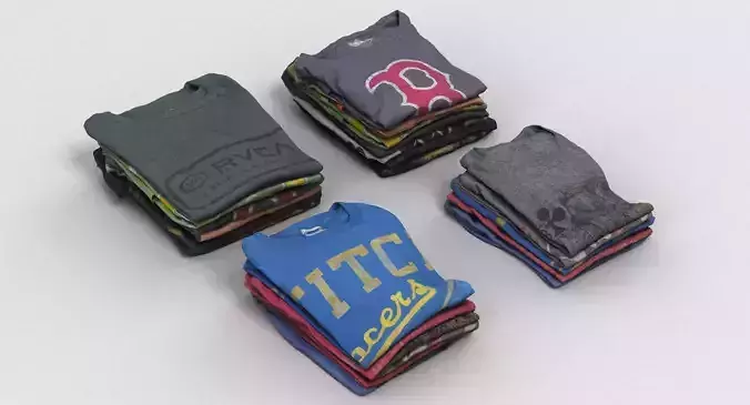 T-Shirt Collection stack of t-shirts