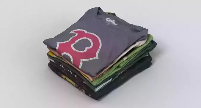 Folded T-Shirt Pile 3D model