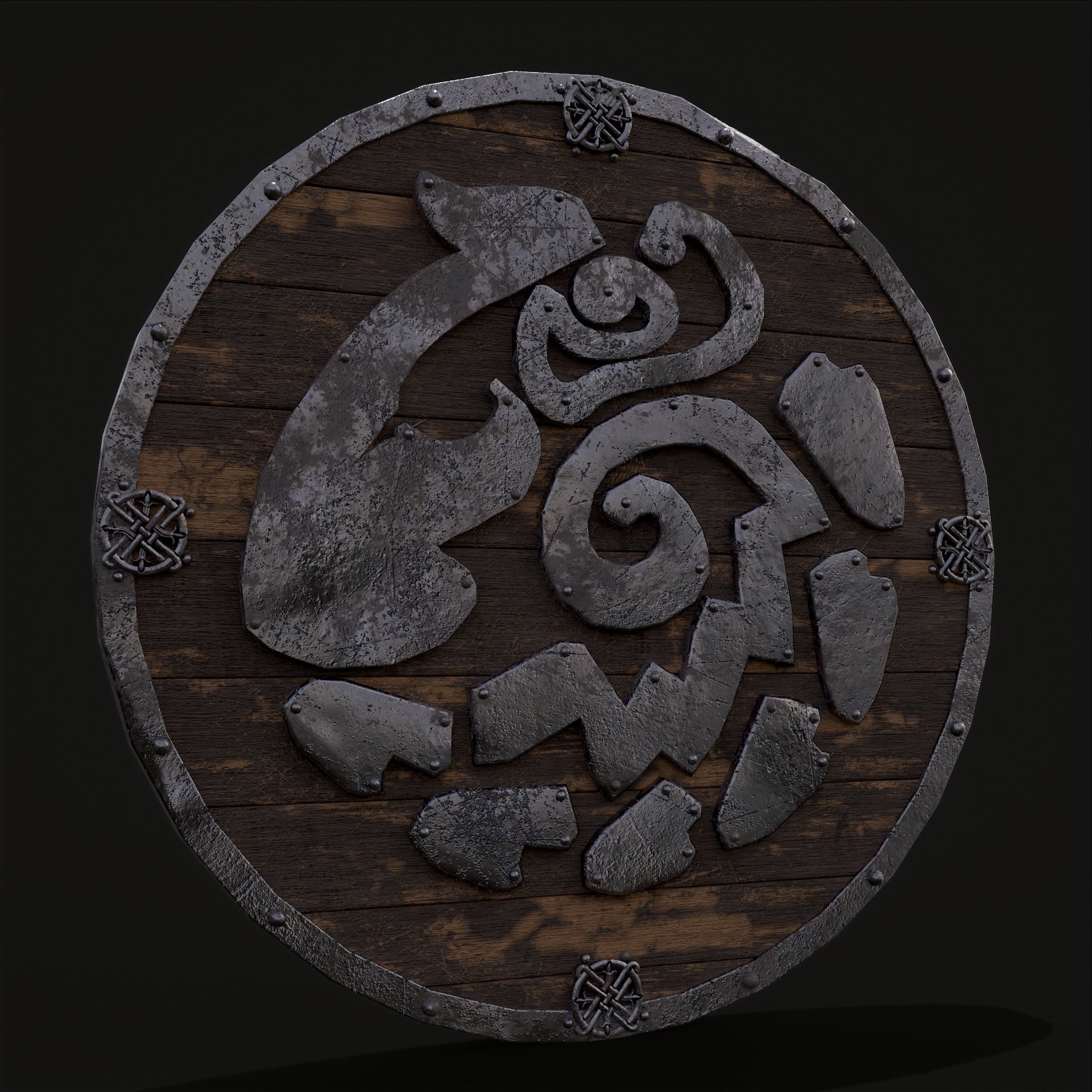 Nordic Horse Shields Pack 3D Model Collection_40