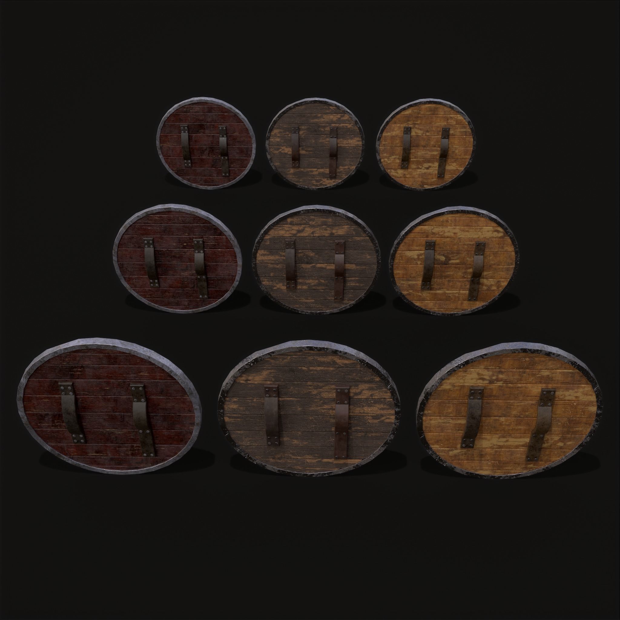 Nordic Horse Shields Pack 3D Model Collection_3