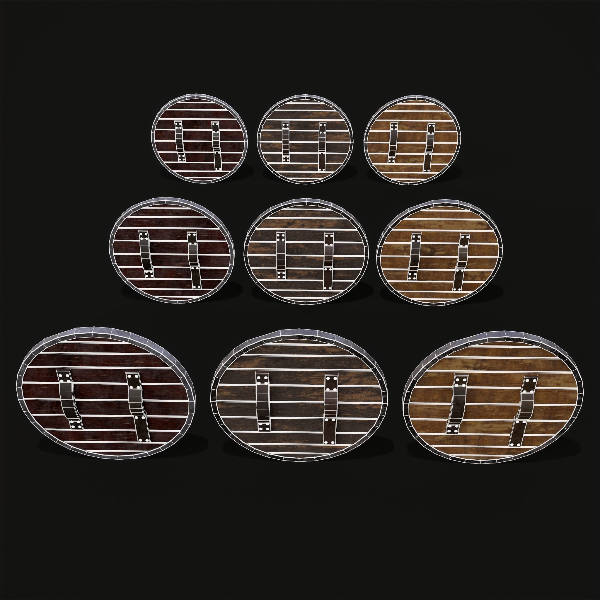 Nordic Horse Shields Pack 3D Model Collection_4