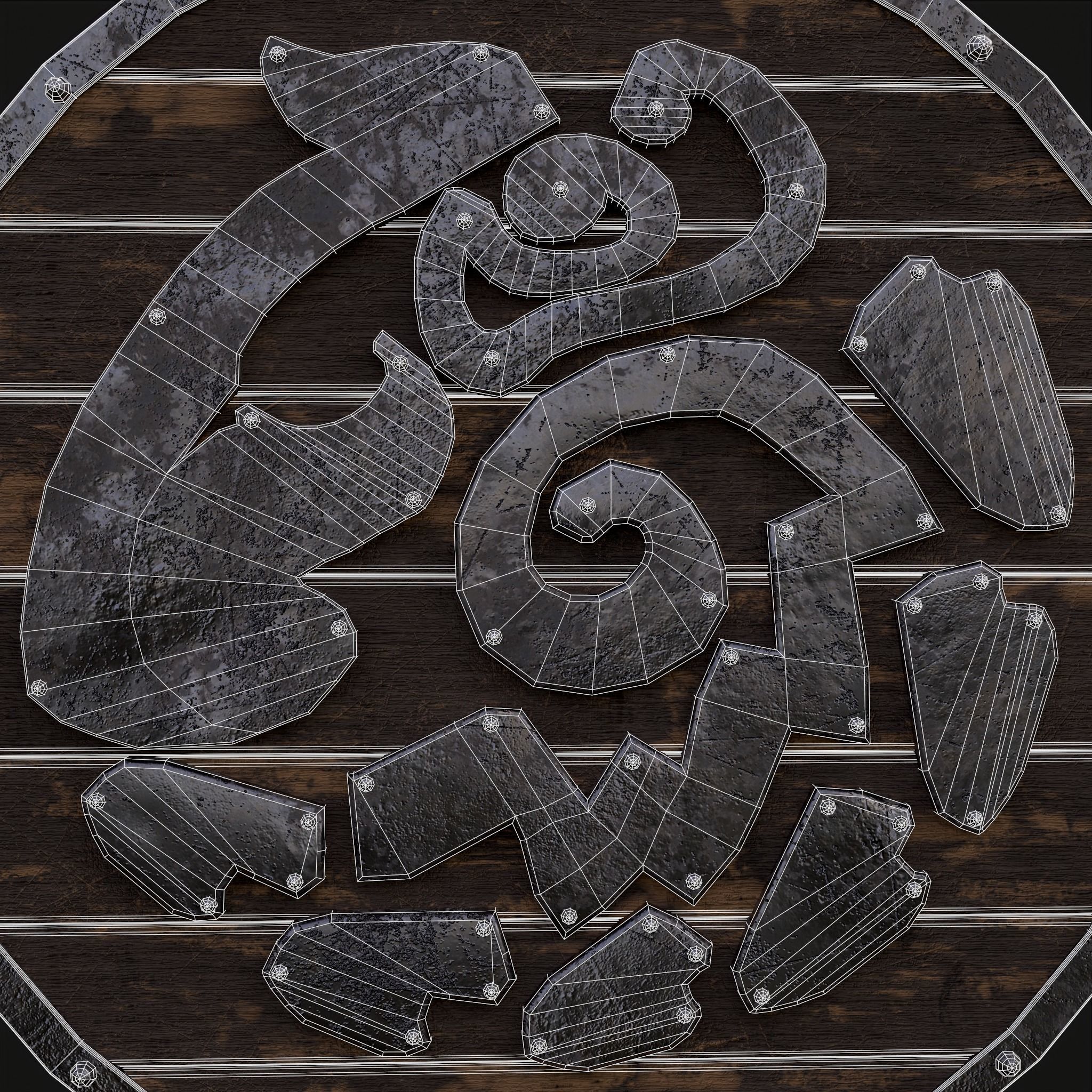 Nordic Horse Shields Pack 3D Model Collection_43