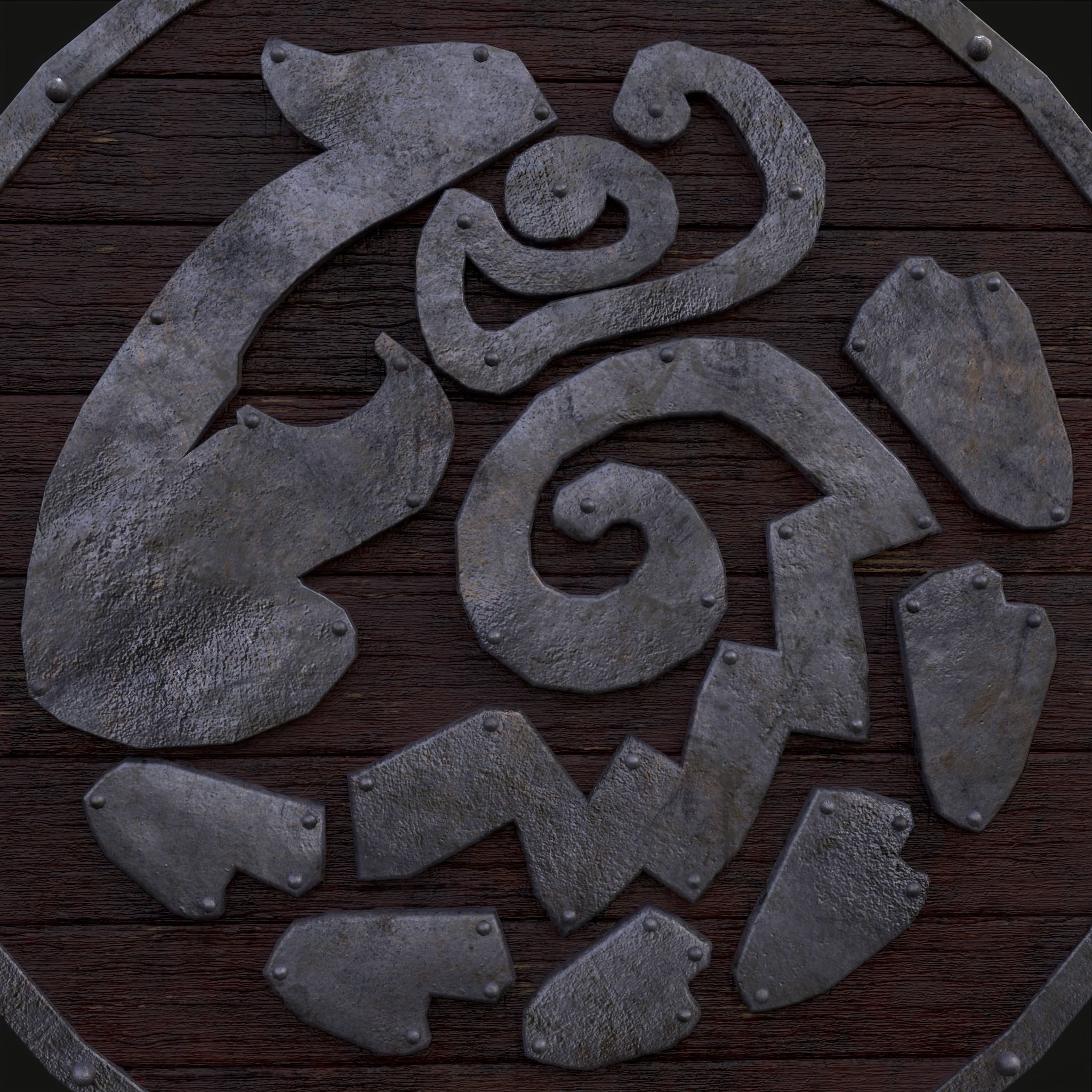 Nordic Horse Shields Pack 3D Model Collection_42