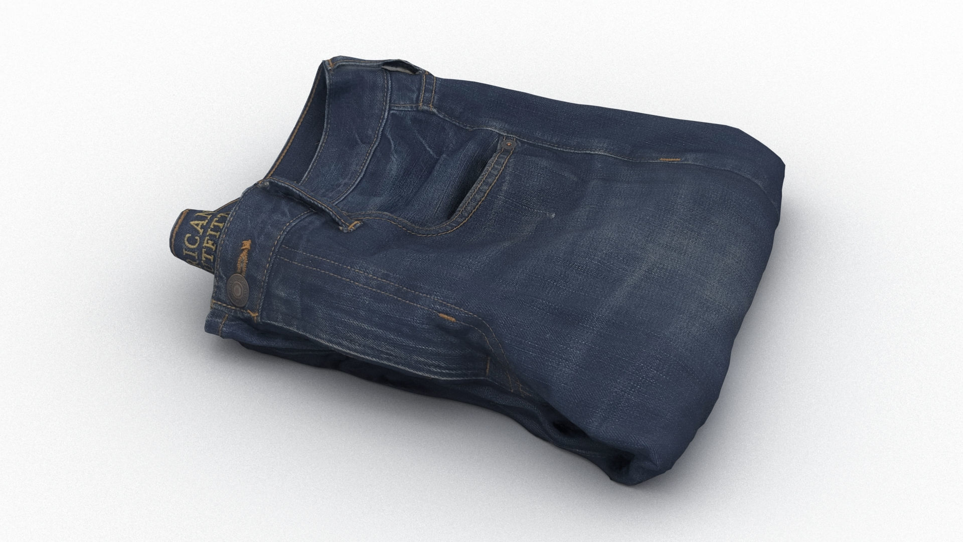 Folded Jeans 3D model_2