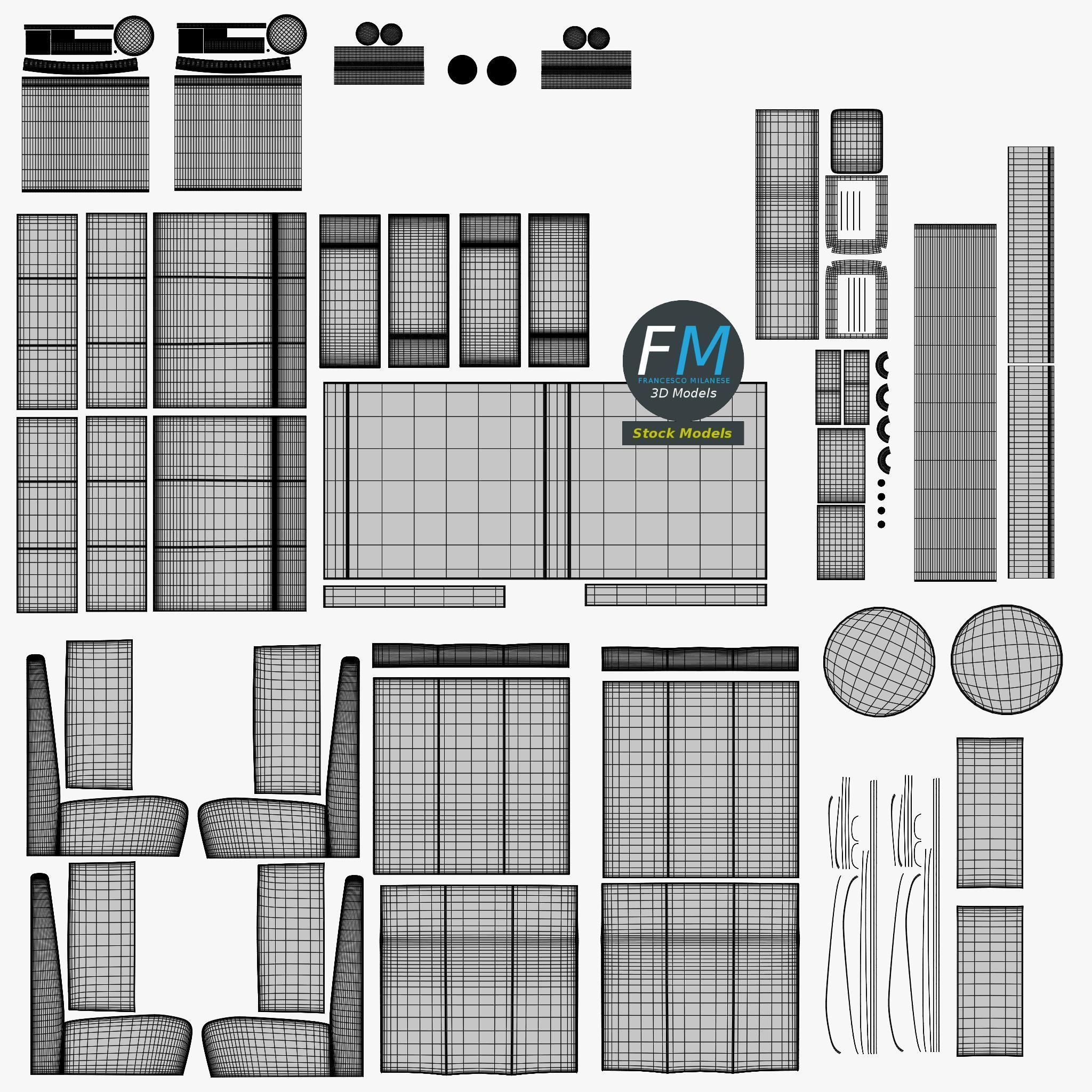 Diner booth set 1 3D model_11