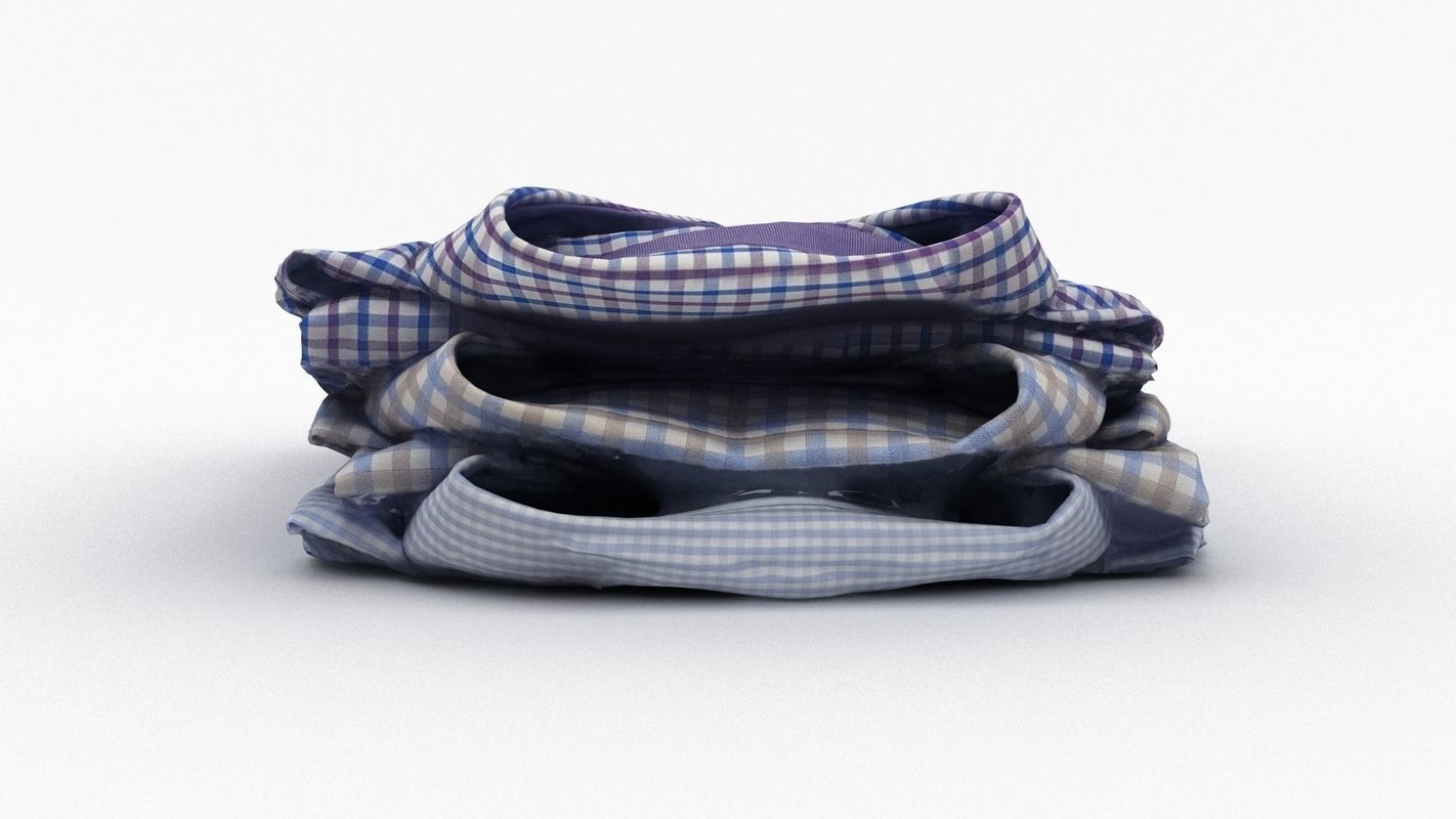 Folded Shirt Pile 001 3D model_7