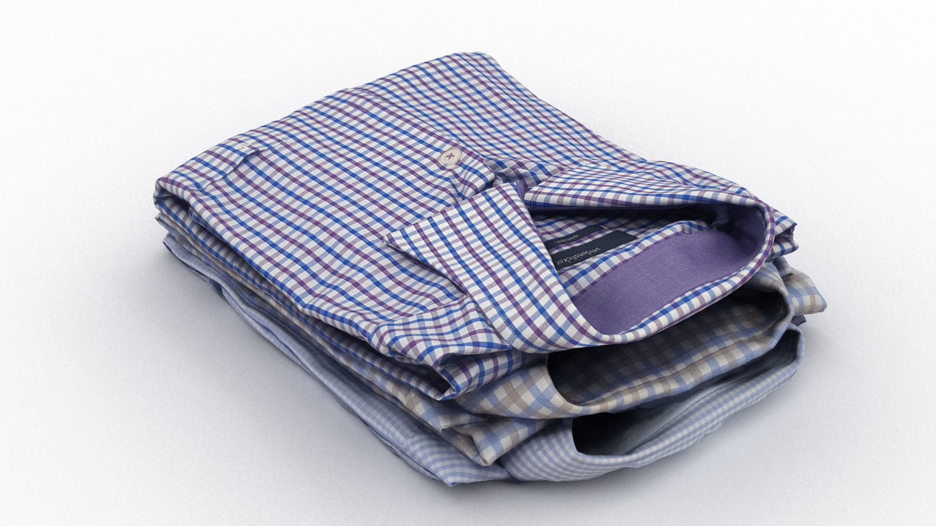 Folded Shirt Pile 001 3D model_4