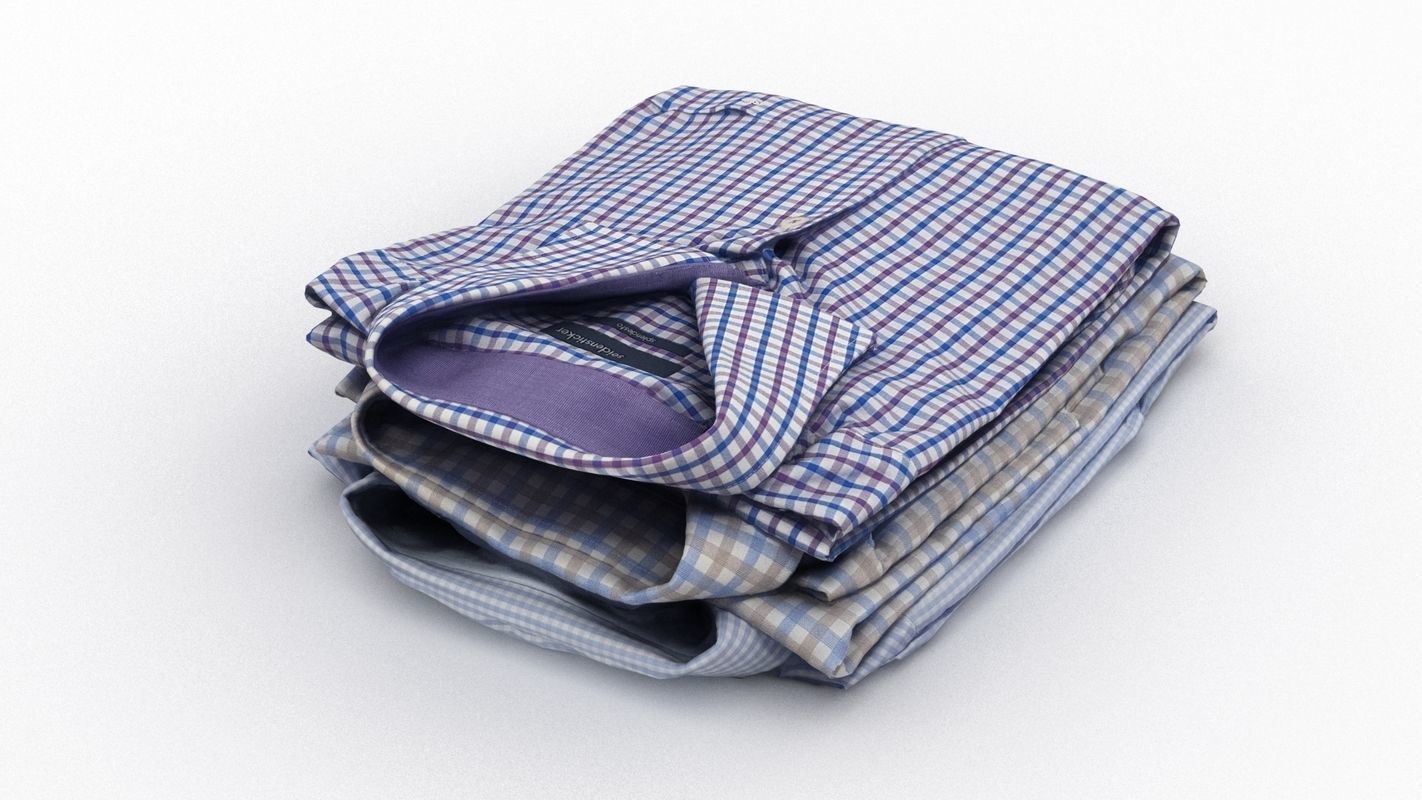 Folded Shirt Pile 001 3D model_3