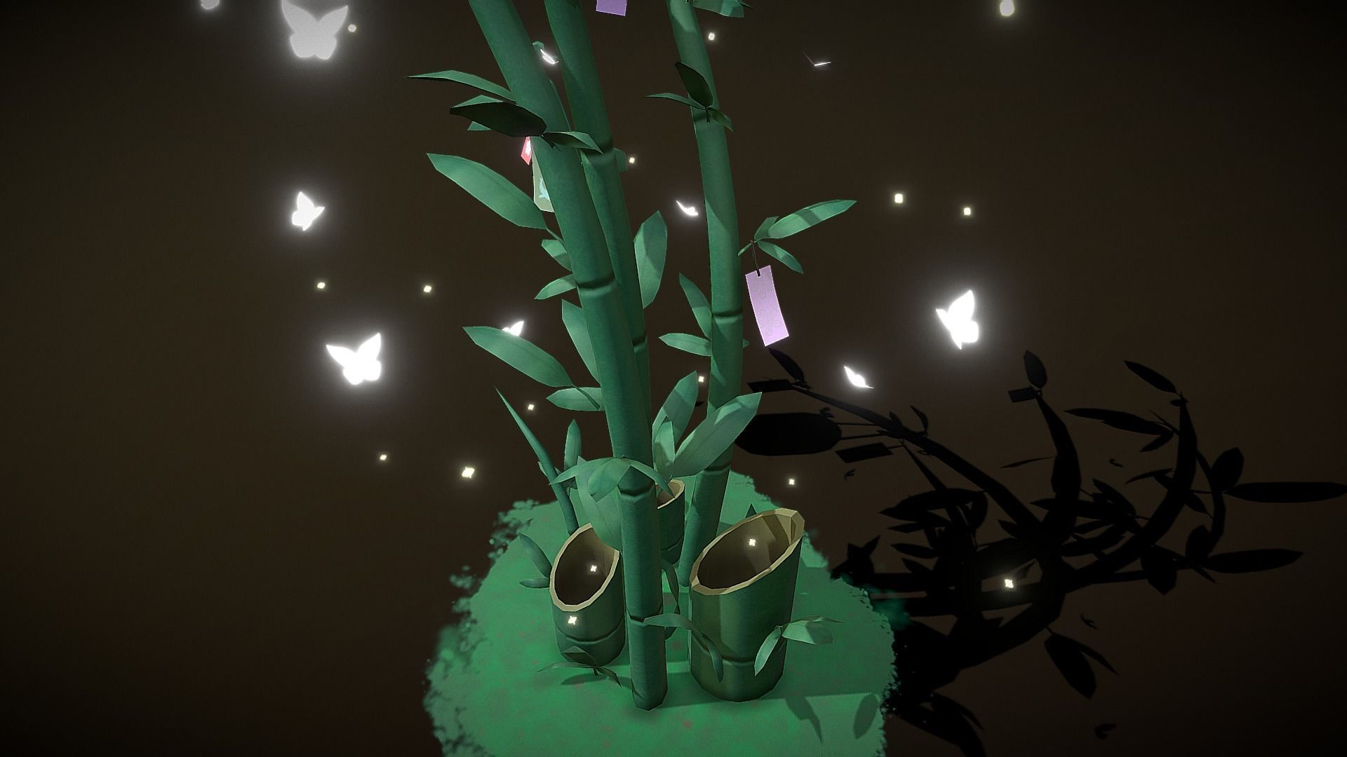 Japanese Wish Tree Low-poly 3D model_10