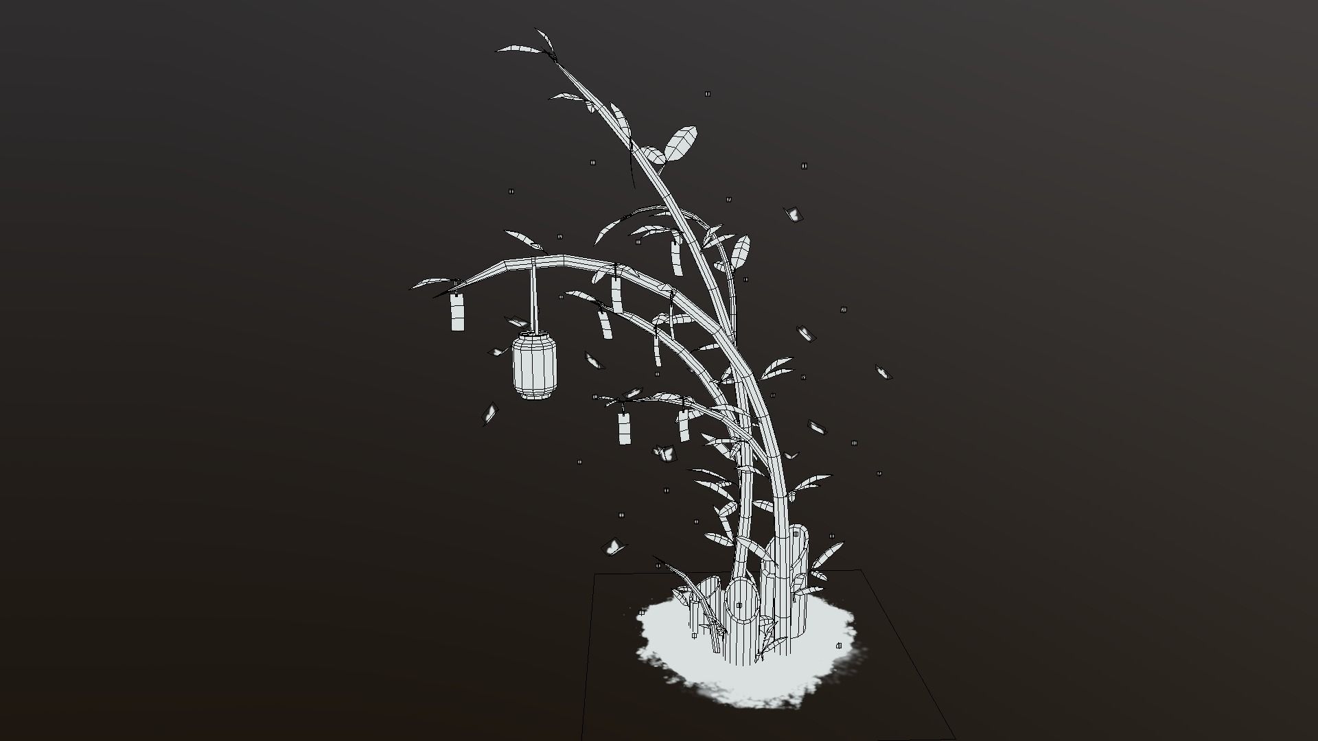 Japanese Wish Tree Low-poly 3D model_12