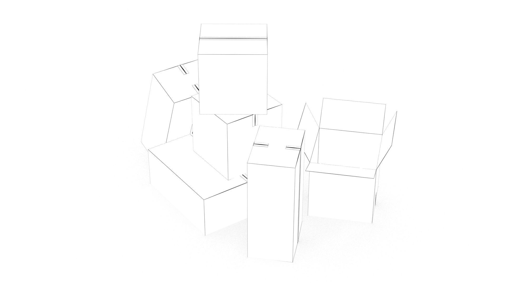 Cardboard Boxes 002 Low-poly 3D model_12