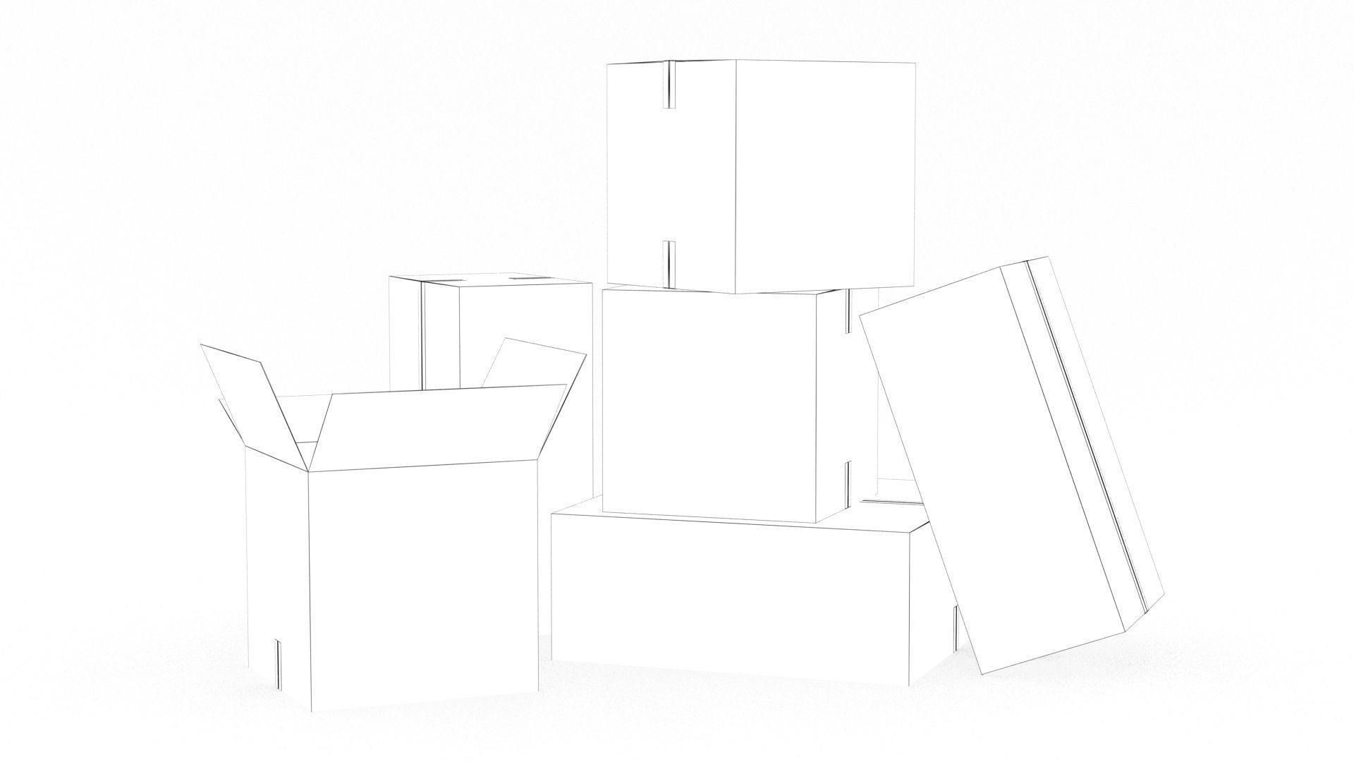 Cardboard Boxes 002 Low-poly 3D model_15