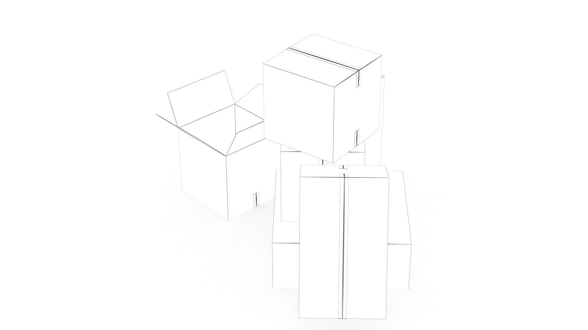 Cardboard Boxes 002 Low-poly 3D model_14