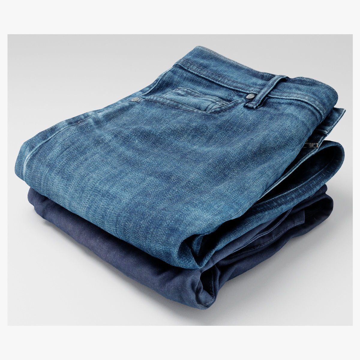 Jeans and pants 13 items collection heap stack pile of jeans  3D model_35