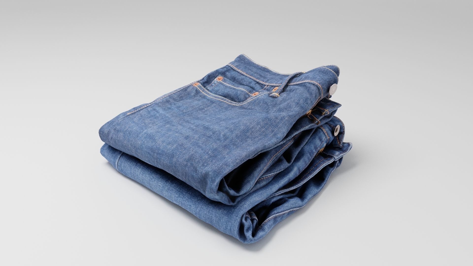 Jeans and pants 13 items collection heap stack pile of jeans  3D model_26