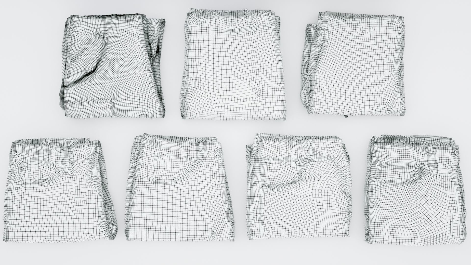 Jeans and pants 13 items collection heap stack pile of jeans  3D model_36