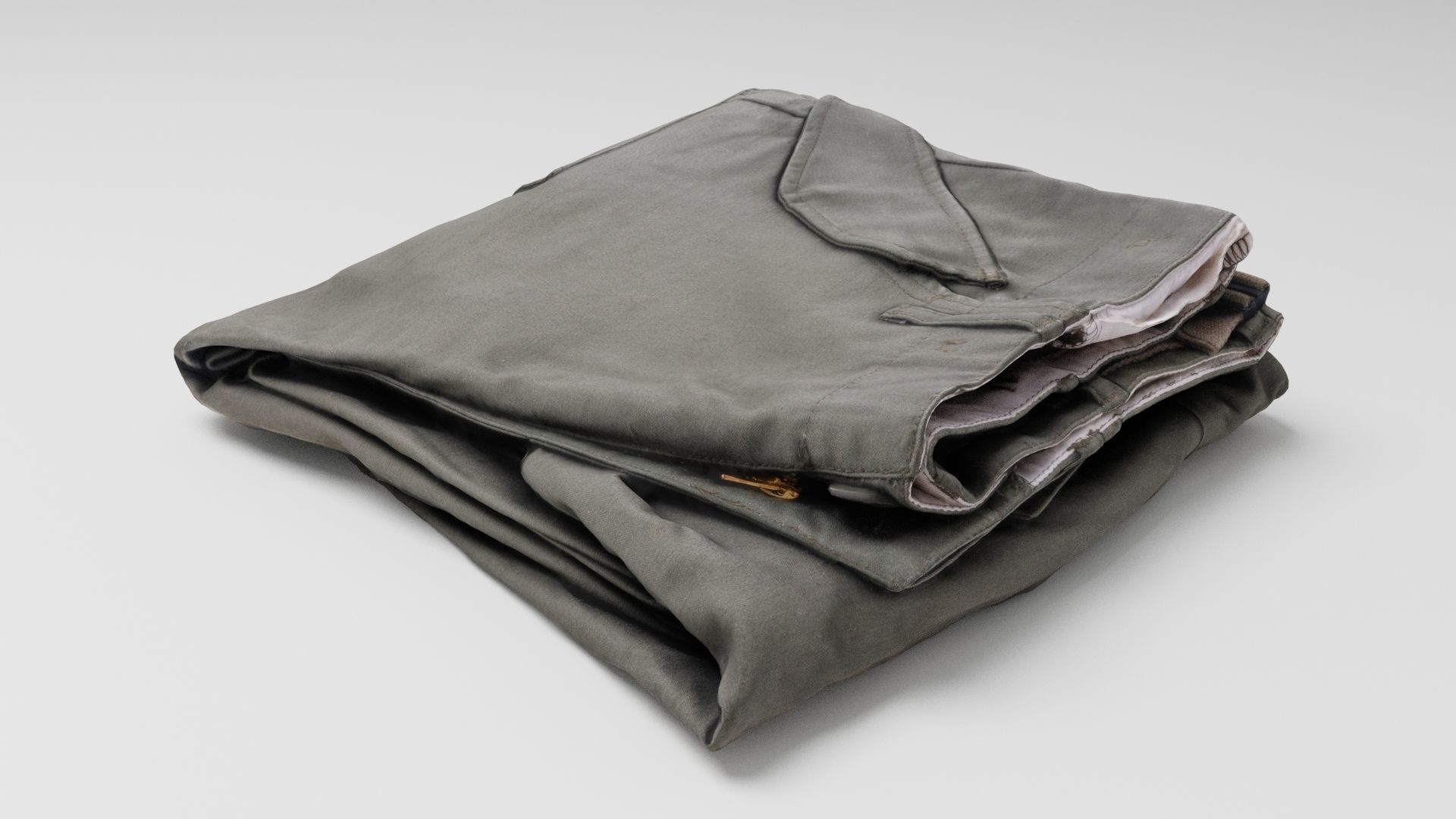 Jeans and pants 13 items collection heap stack pile of jeans  3D model_18