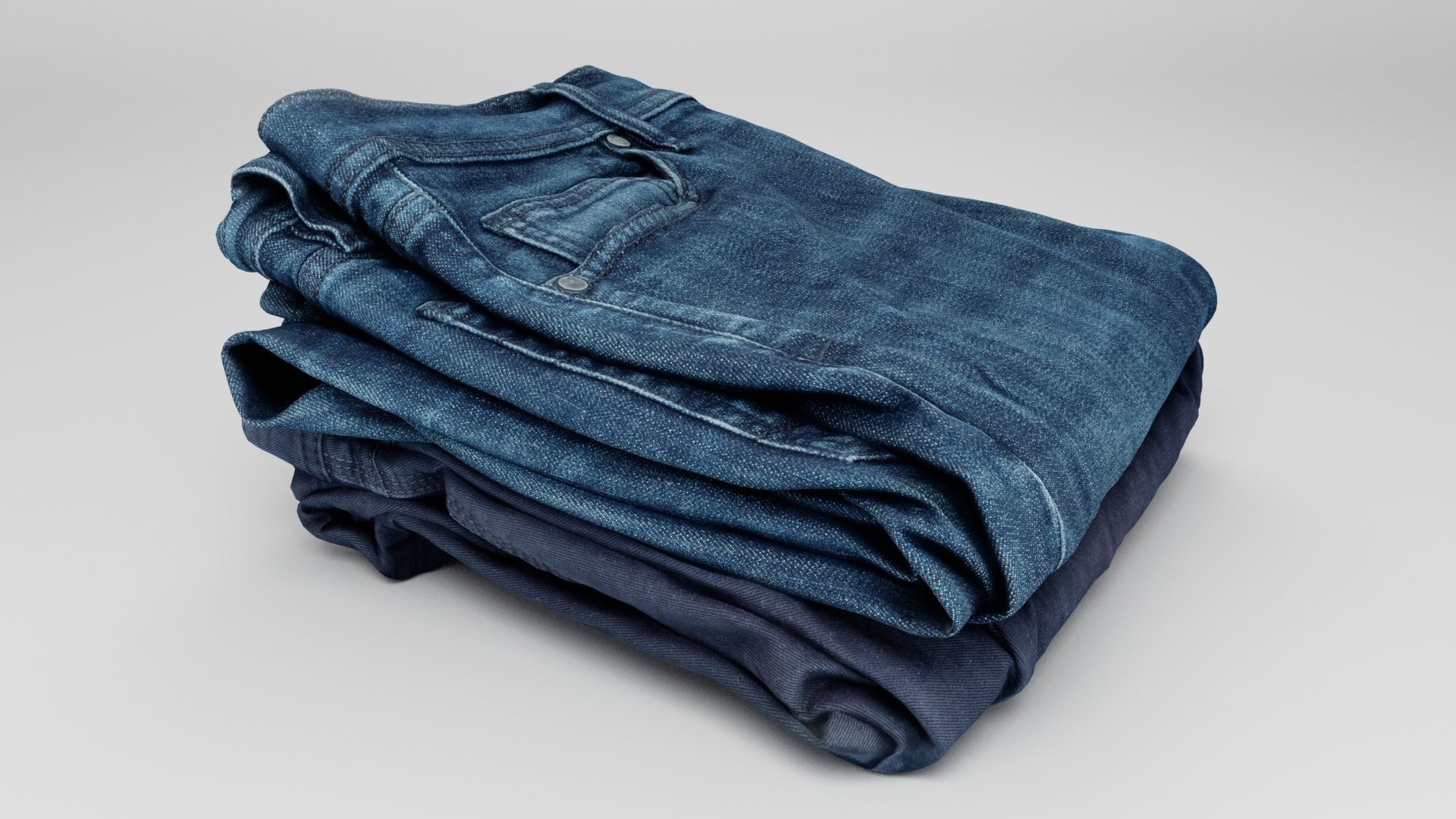 Jeans and pants 13 items collection heap stack pile of jeans  3D model_28