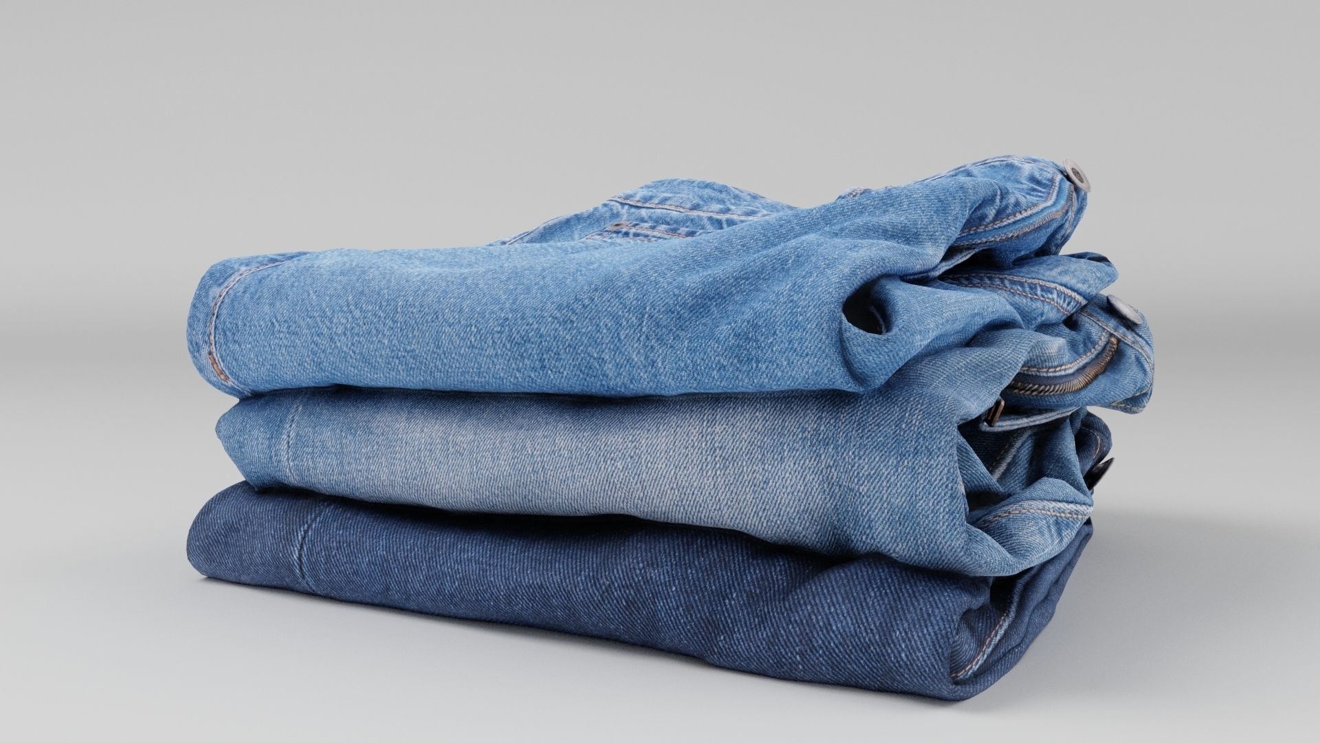 Jeans and pants 13 items collection heap stack pile of jeans  3D model_12