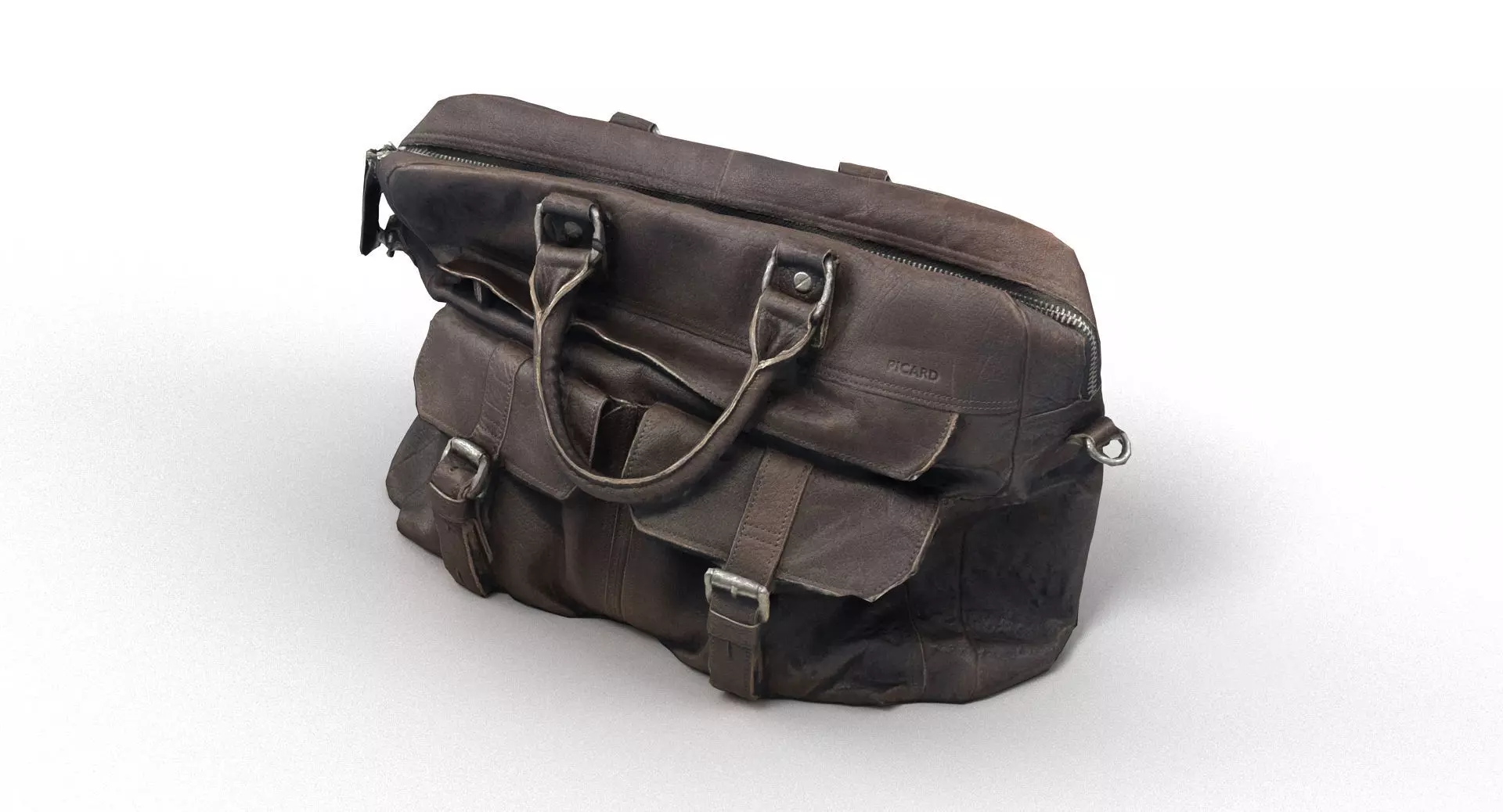 Leather Messenger Bag 3D model_0