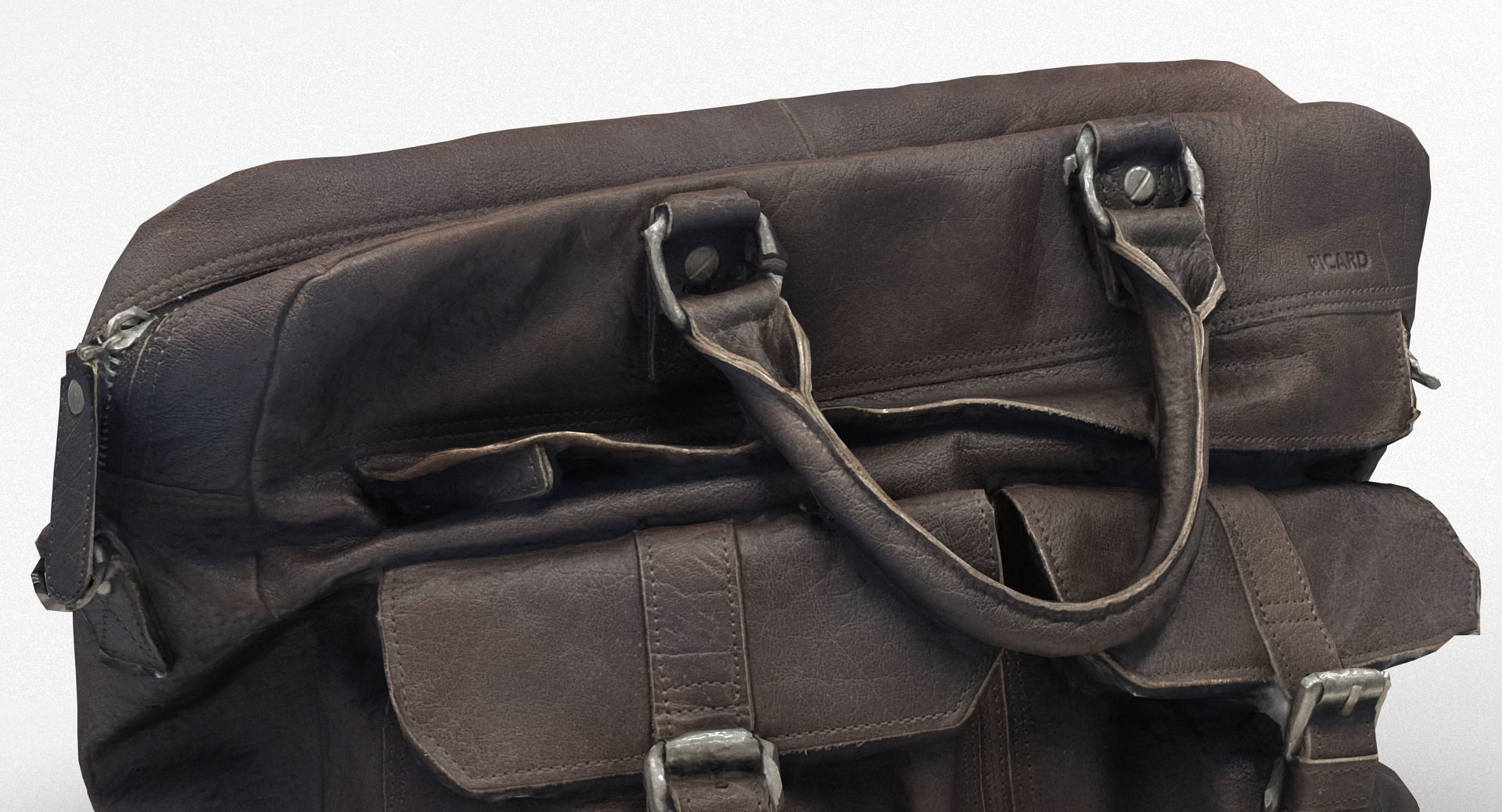 Leather Messenger Bag 3D model_5