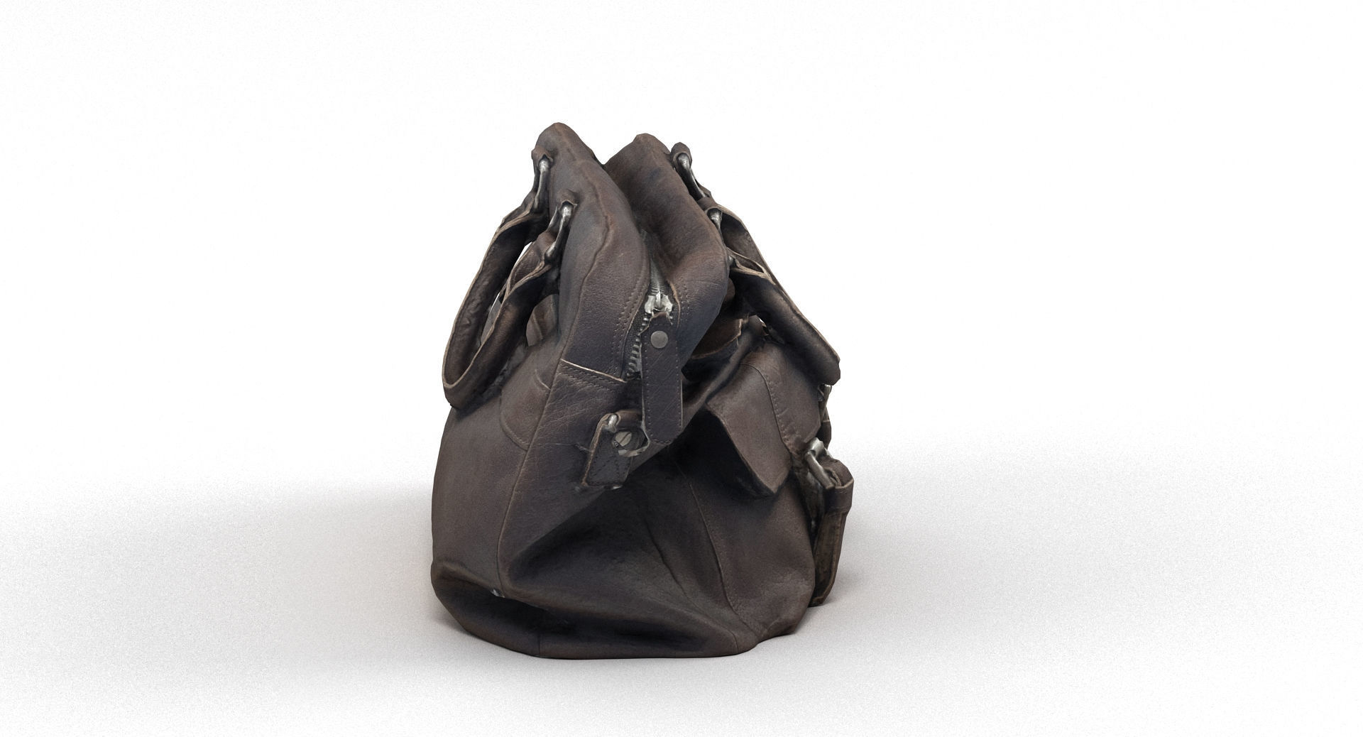 Leather Messenger Bag 3D model_2