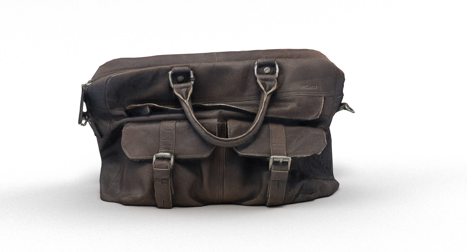 Leather Messenger Bag 3D model_1