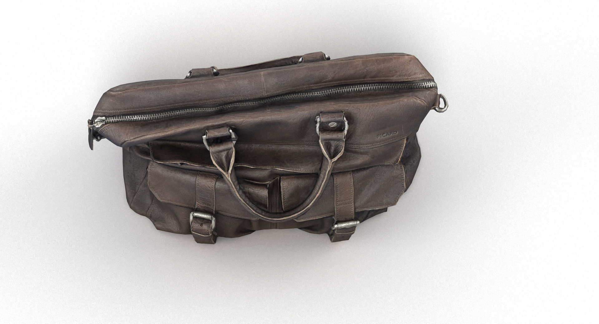 Leather Messenger Bag 3D model_4