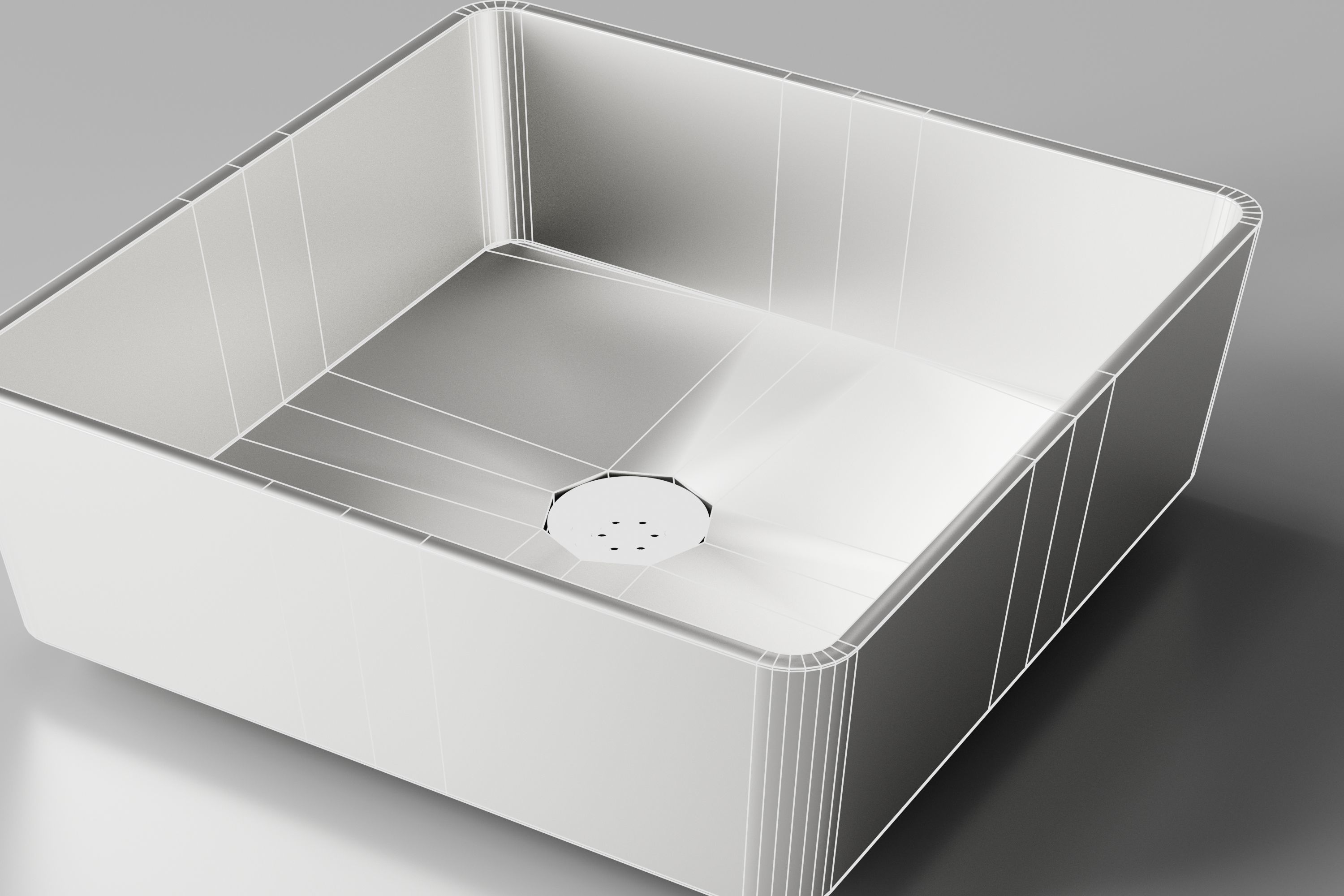 Silver Sink and Faucet Low-poly 3D model_8