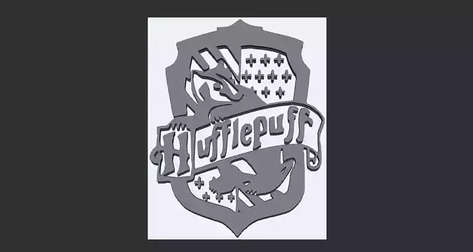 Logo Hufflepuff House Hogwarts 3D print model