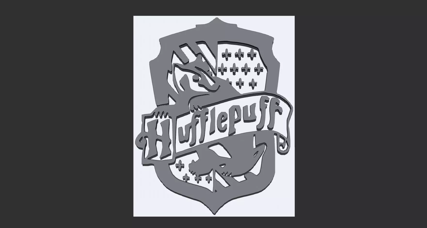 Logo Hufflepuff House Hogwarts 3D print model