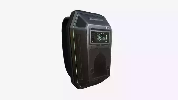 SciFi Backpack E01 Dark Metal - Fashion Character Design Low-poly 3D model
