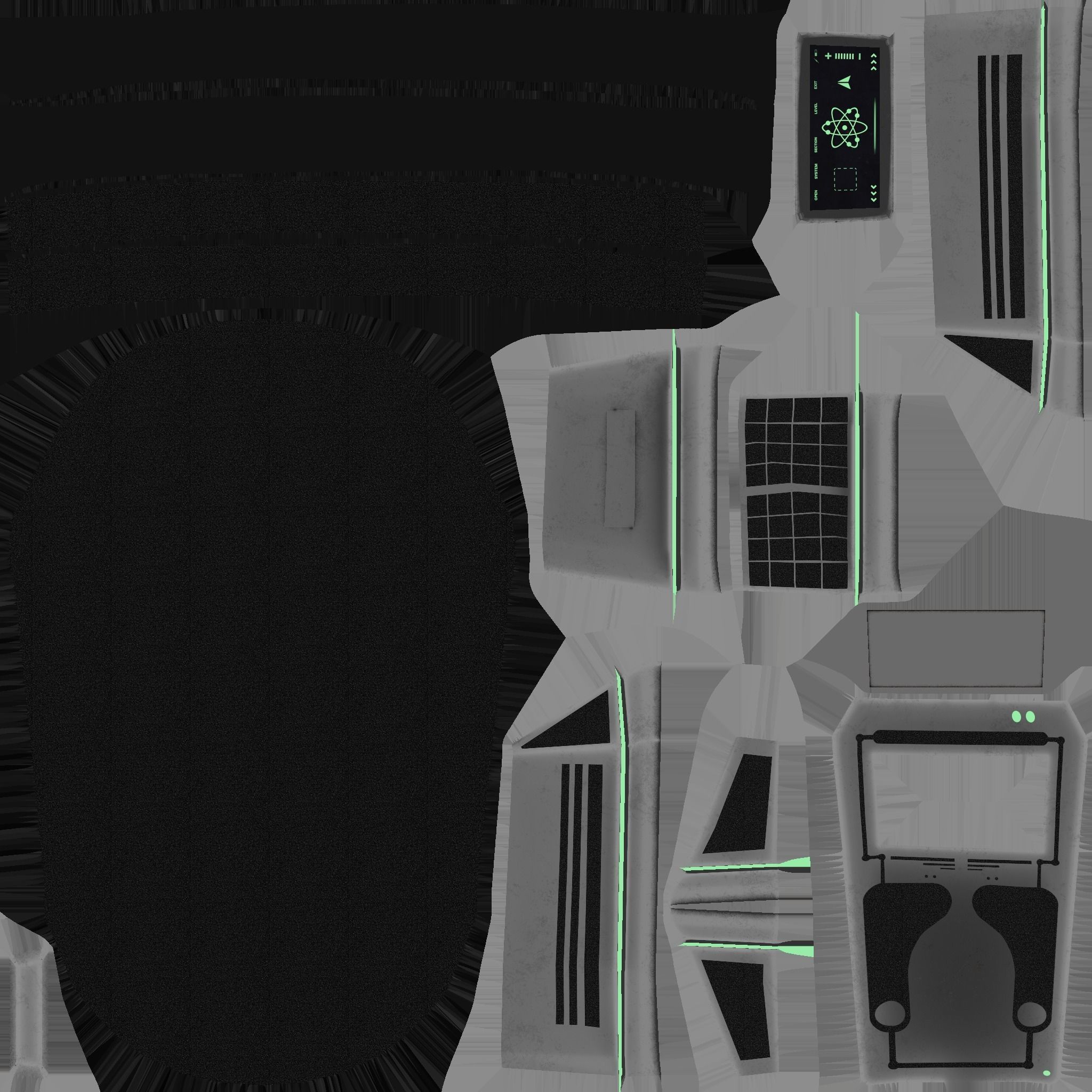 SciFi Backpack E01 Dark Metal - Fashion Character Design Low-poly 3D model_20