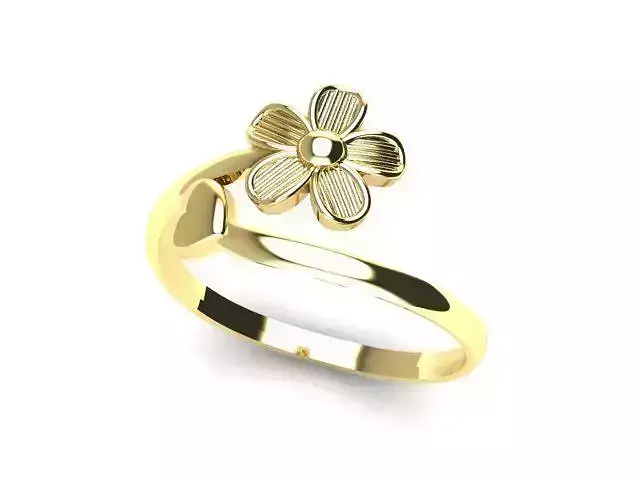 FLOWER AND HEART RING