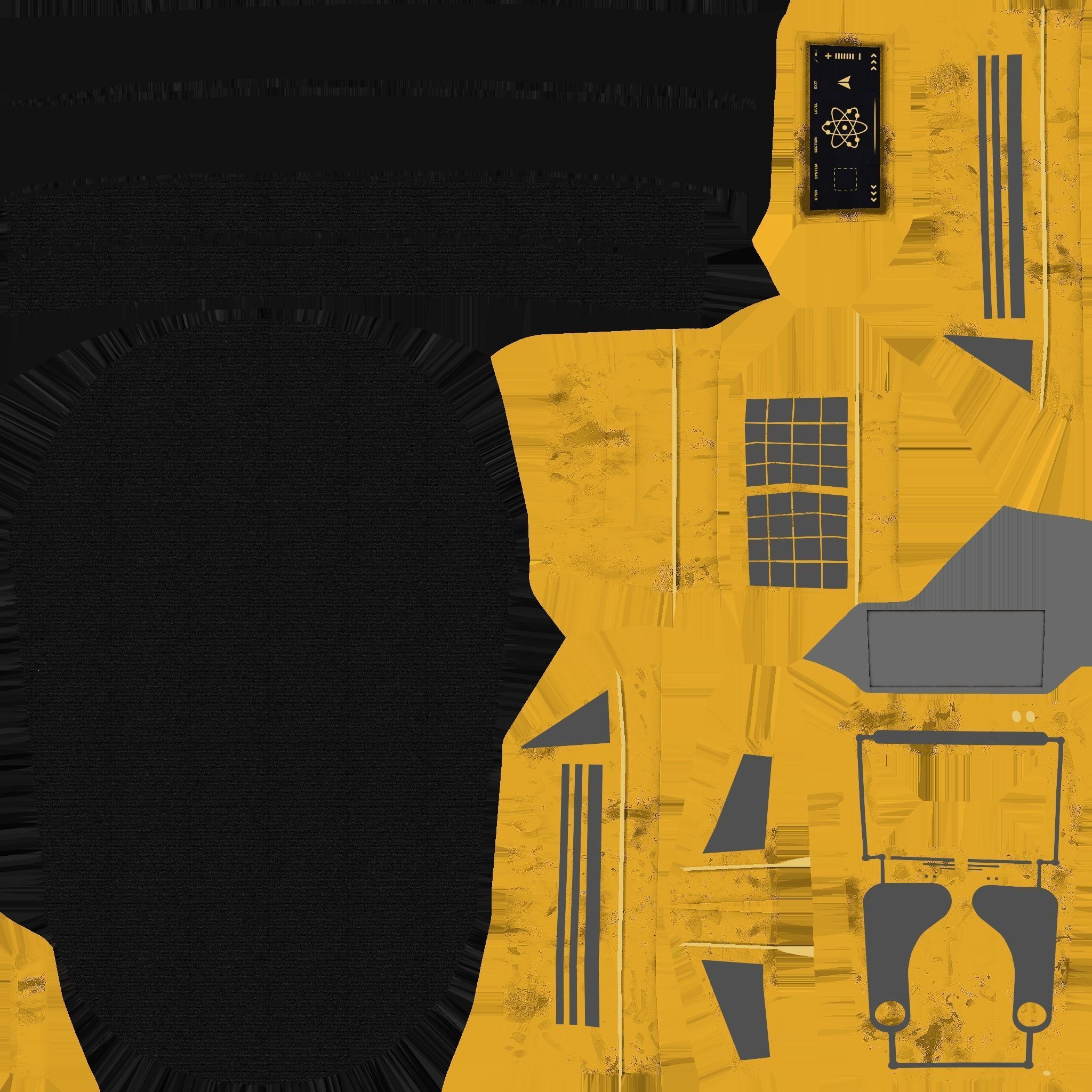 SciFi Backpack E02 Yellow - Fashion Character Design Low-poly 3D model_21