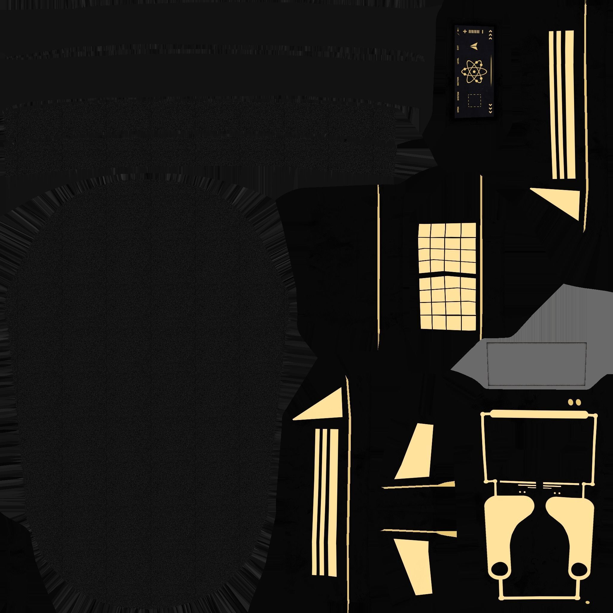 SciFi Backpack E03 Black Gold - Fashion Character Design Low-poly 3D model_21